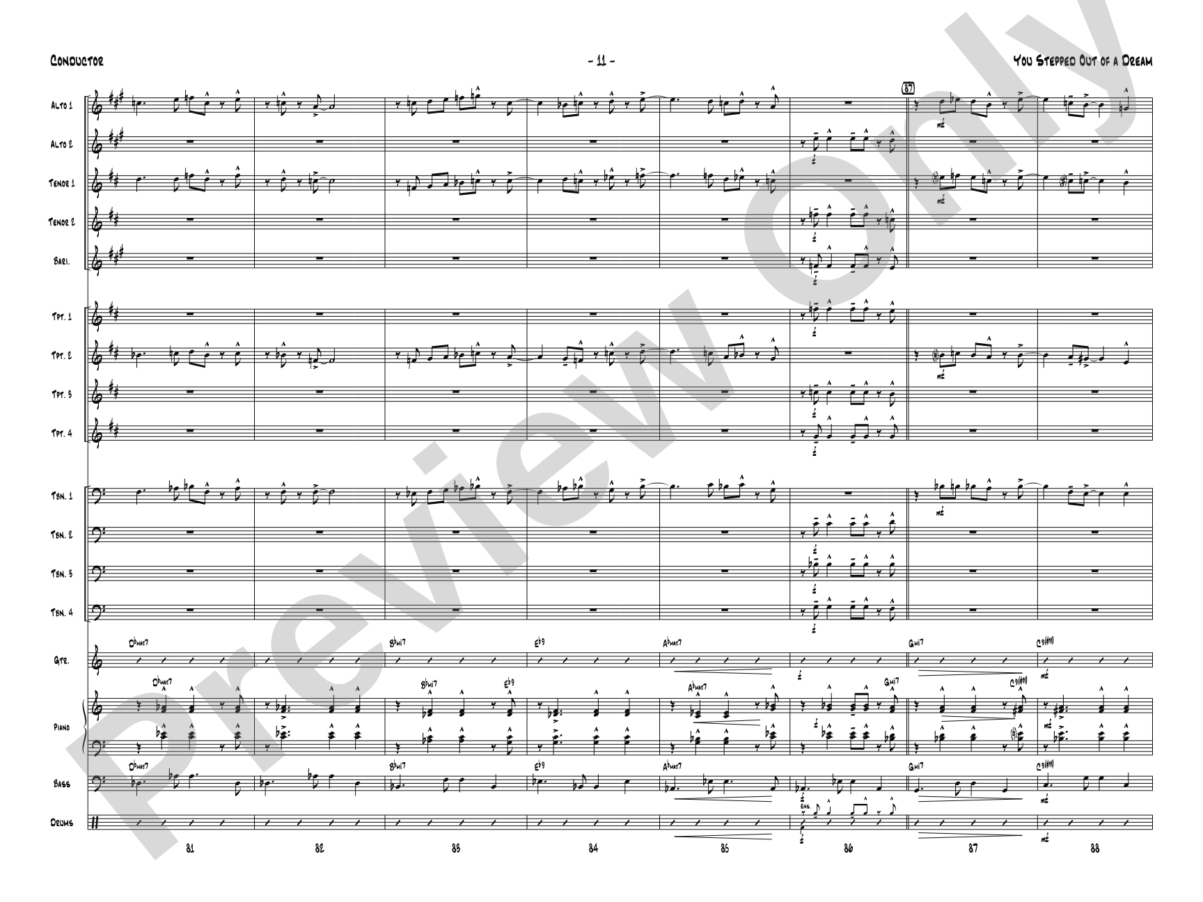 You Stepped Out of a Dream: Jazz Ensemble Conductor Score & Parts