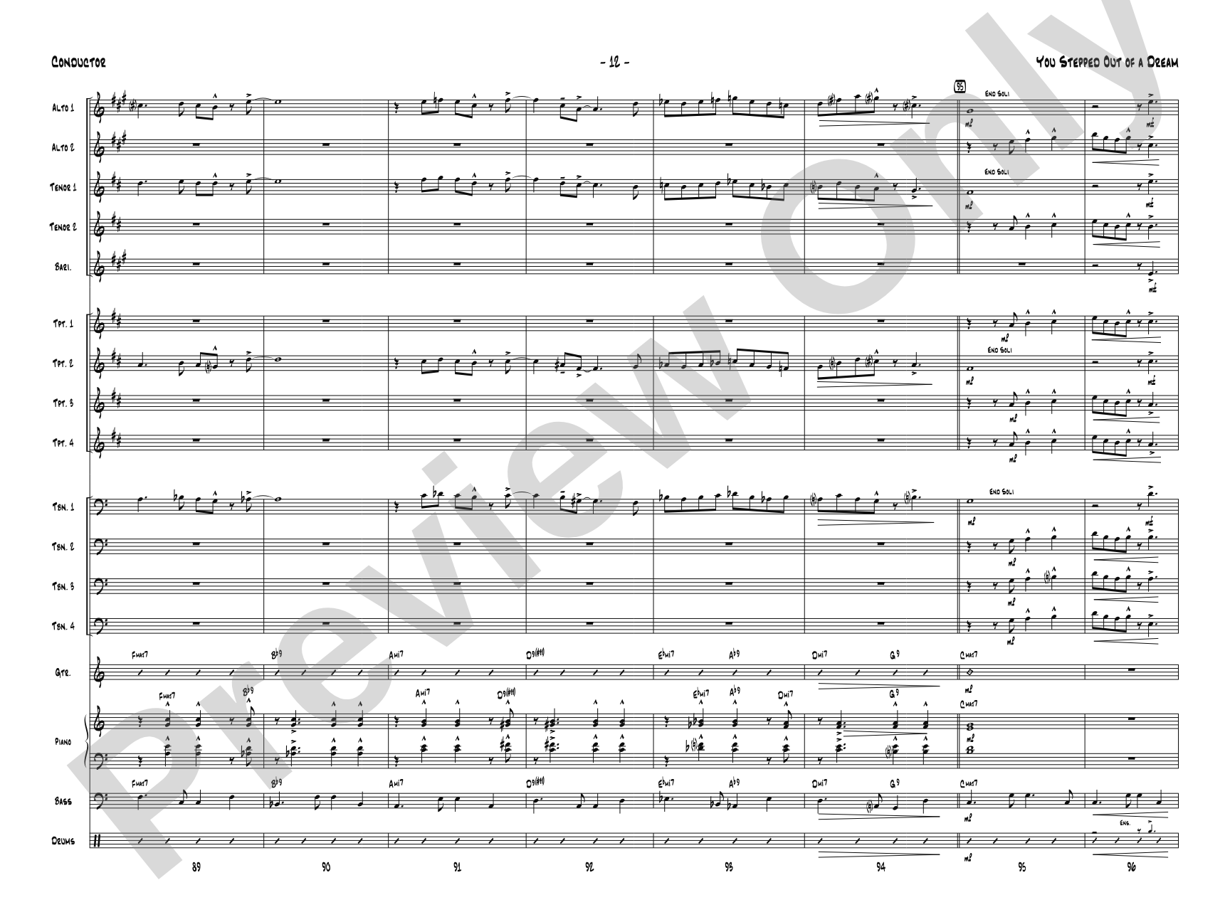 You Stepped Out of a Dream: Jazz Ensemble Conductor Score & Parts