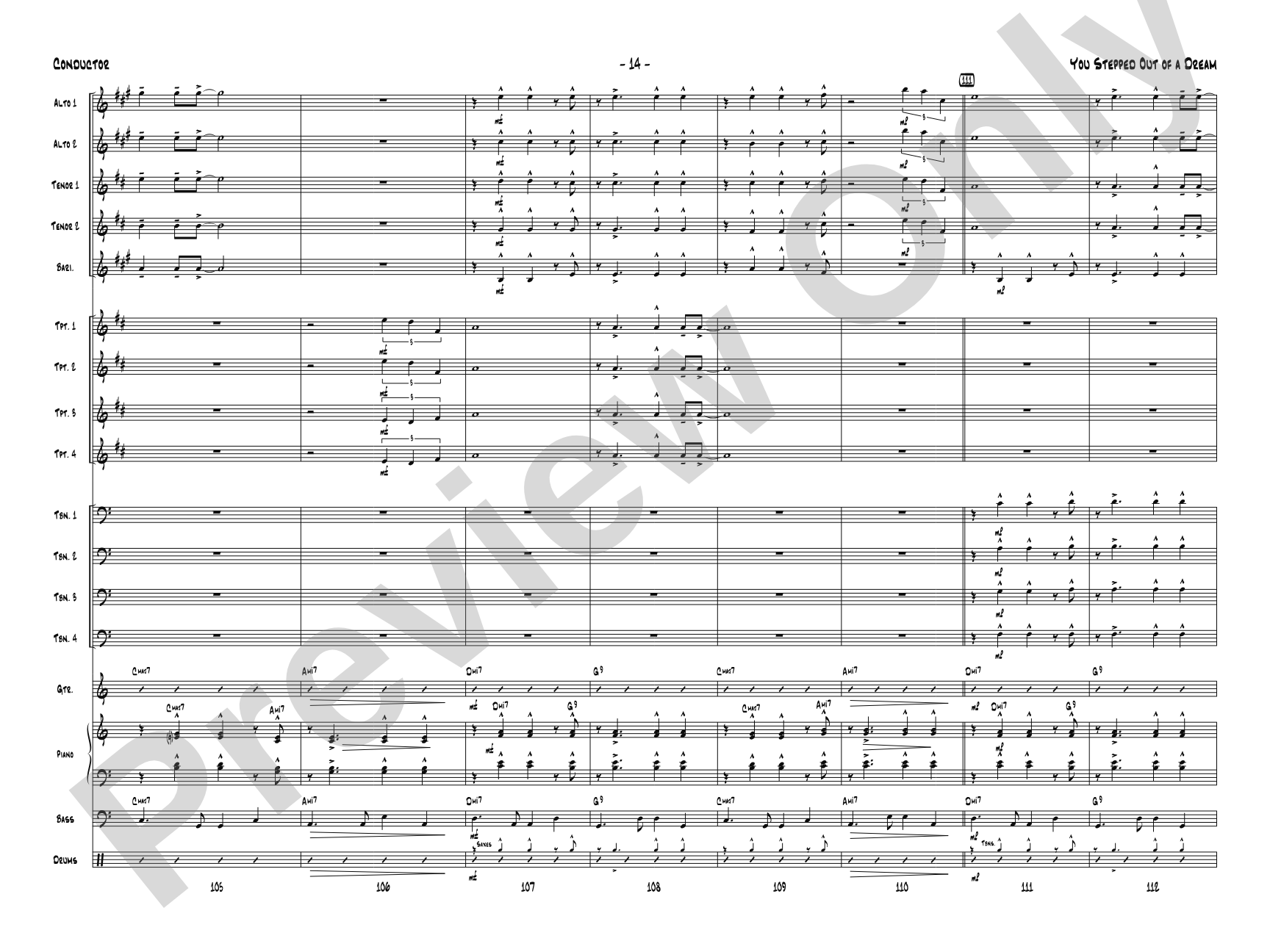 You Stepped Out of a Dream: Jazz Ensemble Conductor Score & Parts