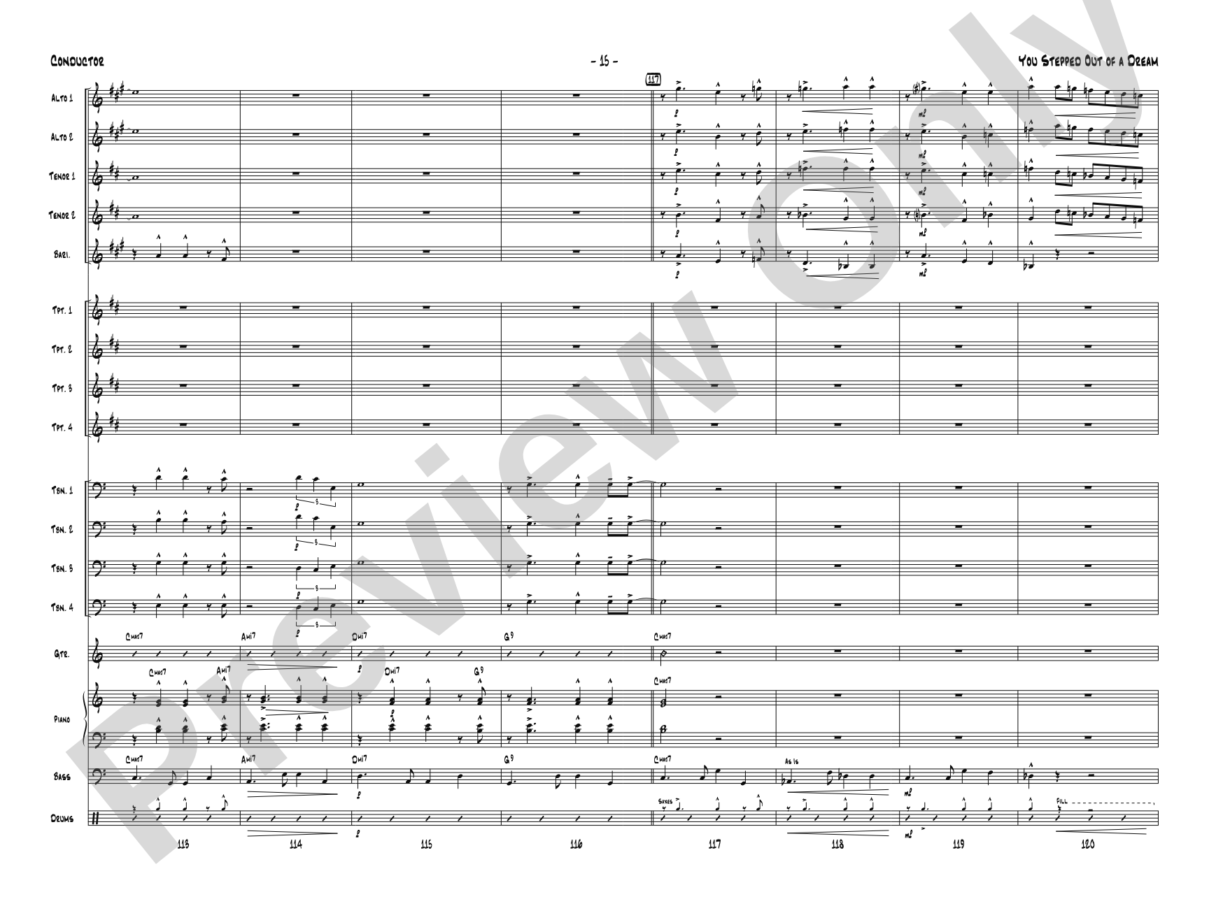 You Stepped Out of a Dream: Jazz Ensemble Conductor Score & Parts