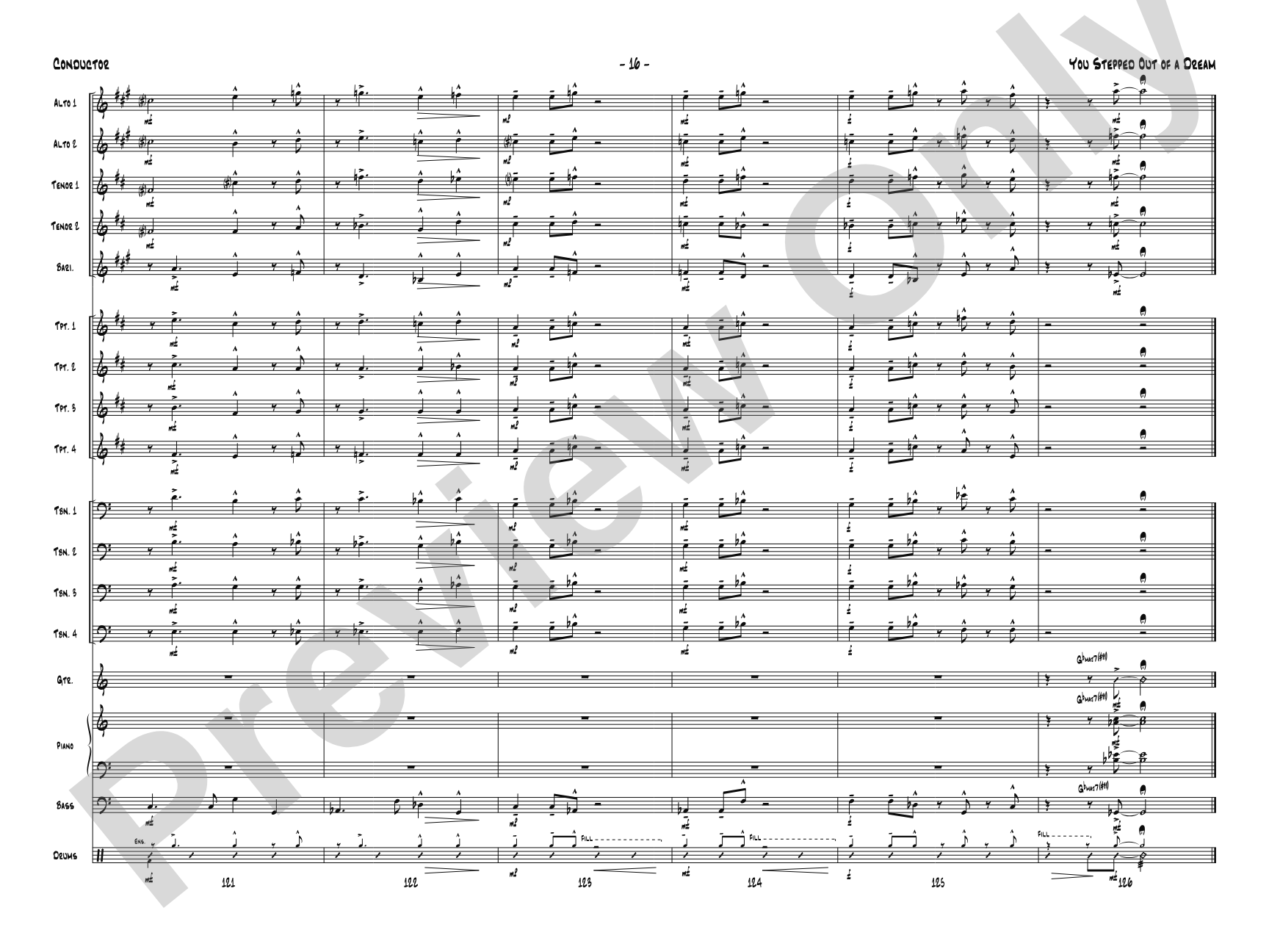 You Stepped Out of a Dream: Jazz Ensemble Conductor Score & Parts
