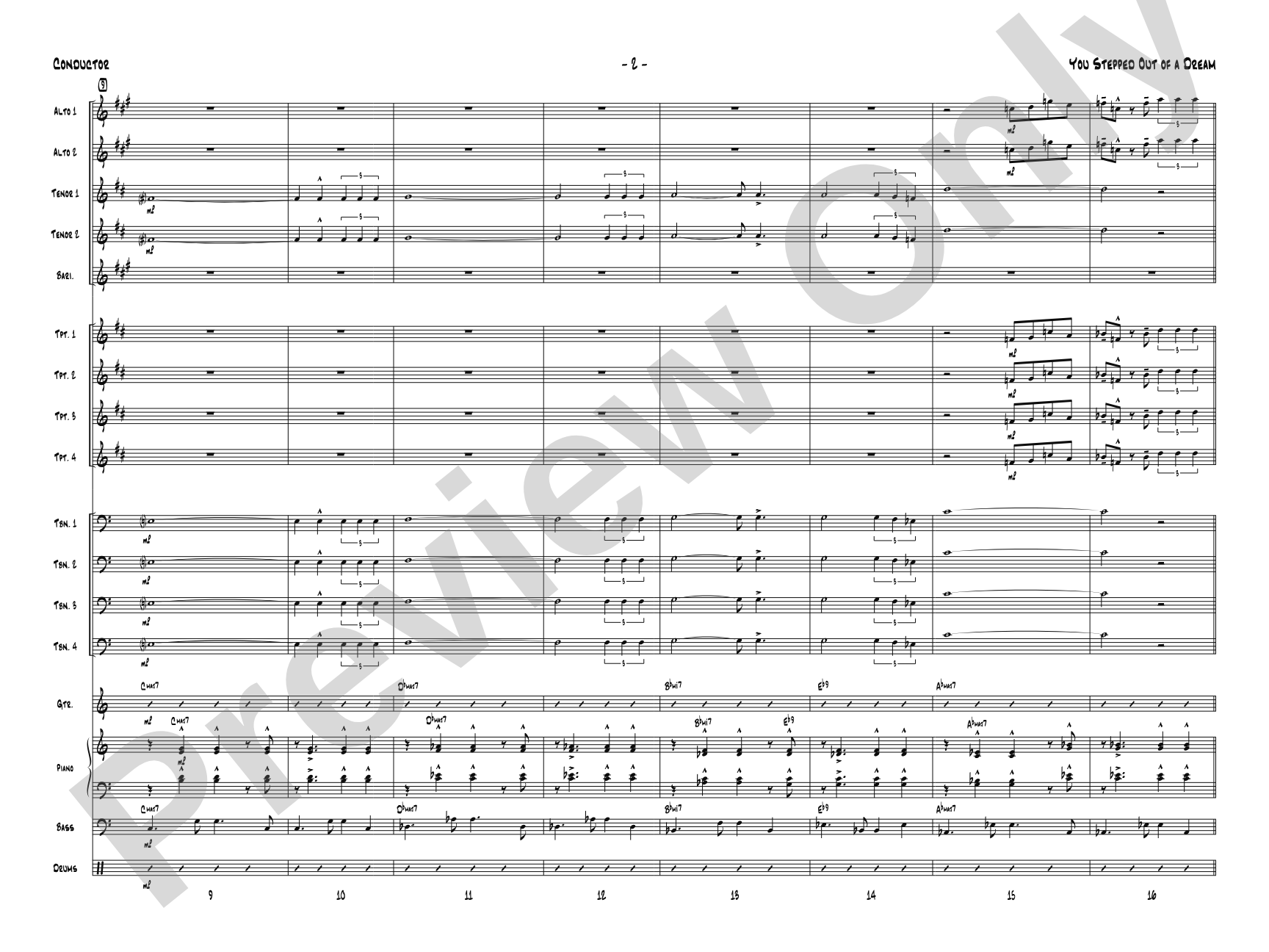 You Stepped Out of a Dream: Jazz Ensemble Conductor Score & Parts
