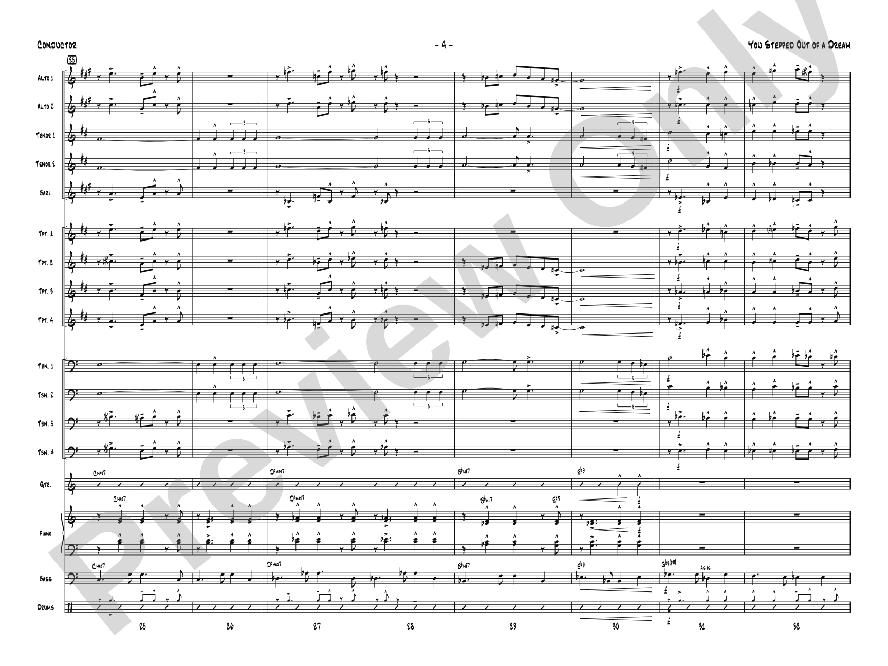 You Stepped Out of a Dream: Jazz Ensemble Conductor Score & Parts