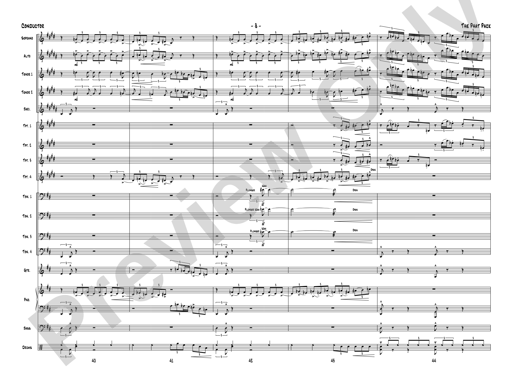 The Phat Pack: Jazz Ensemble Conductor Score & Parts