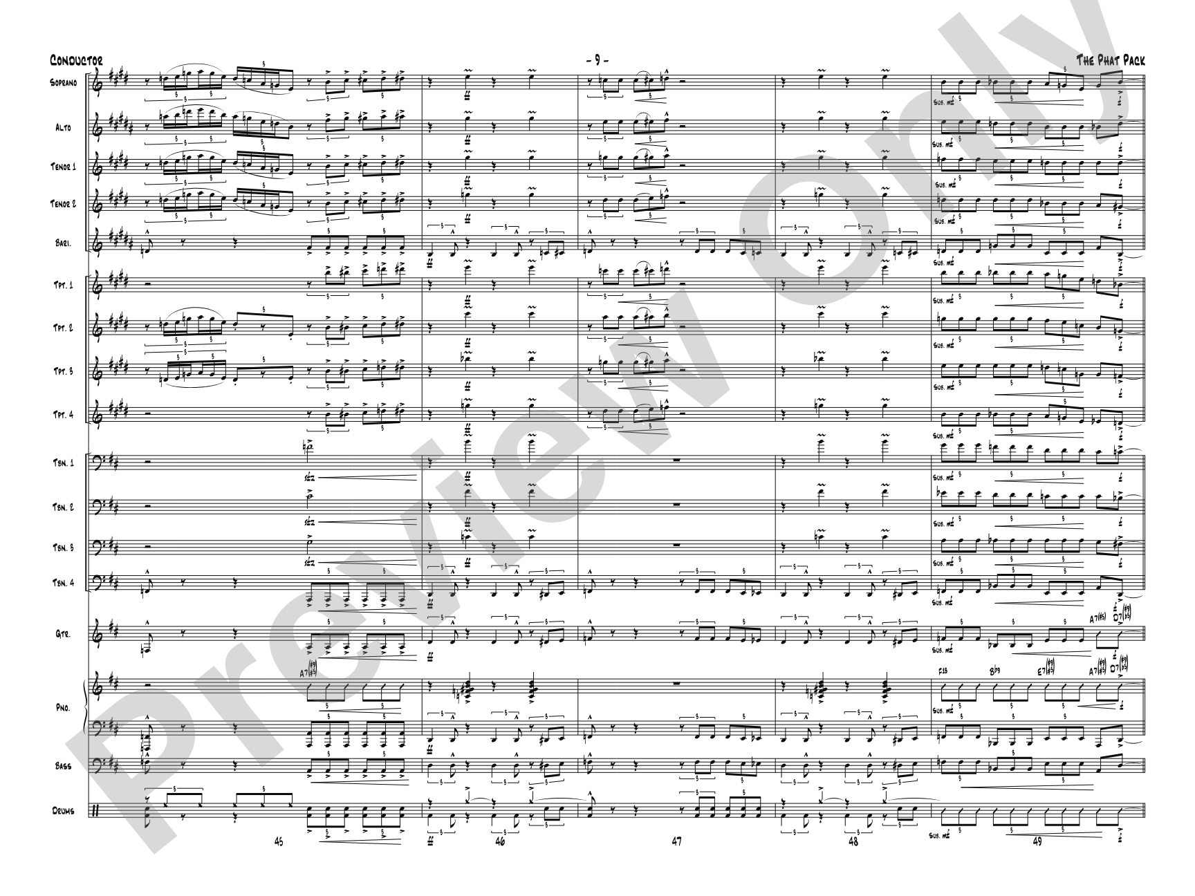 The Phat Pack: Jazz Ensemble Conductor Score & Parts