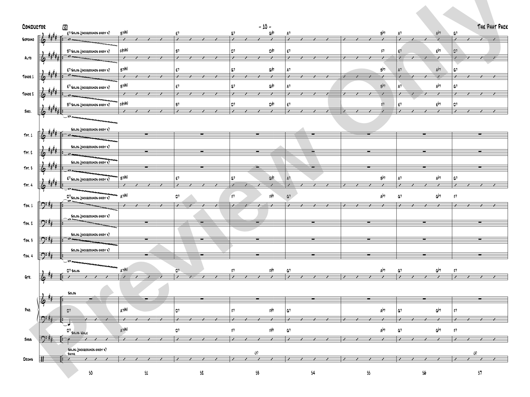 The Phat Pack: Jazz Ensemble Conductor Score & Parts
