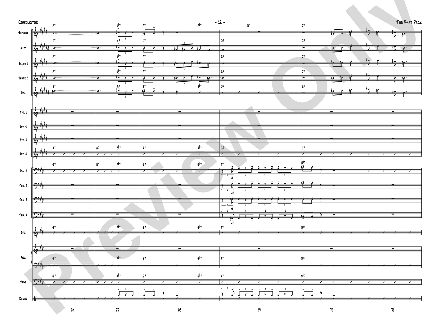 The Phat Pack: Jazz Ensemble Conductor Score & Parts