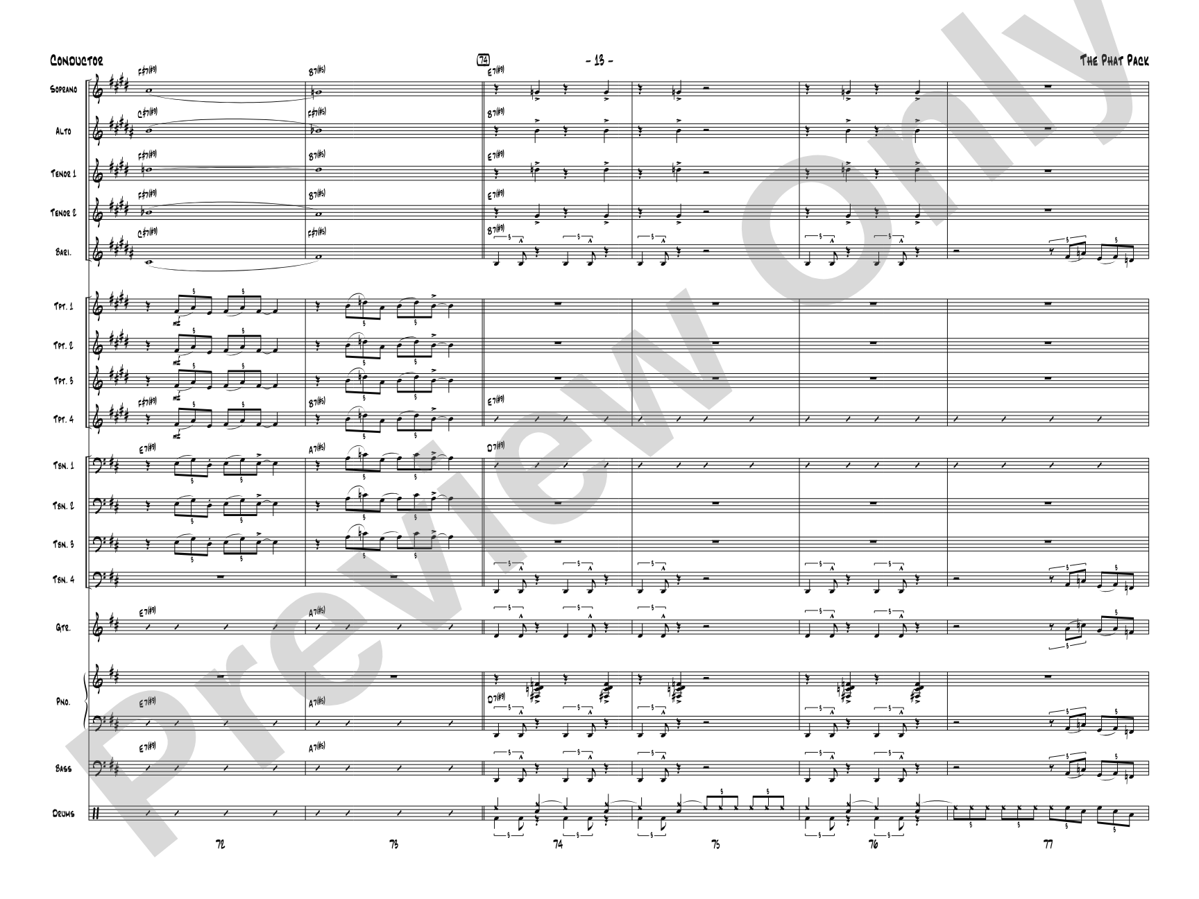 The Phat Pack: Jazz Ensemble Conductor Score & Parts