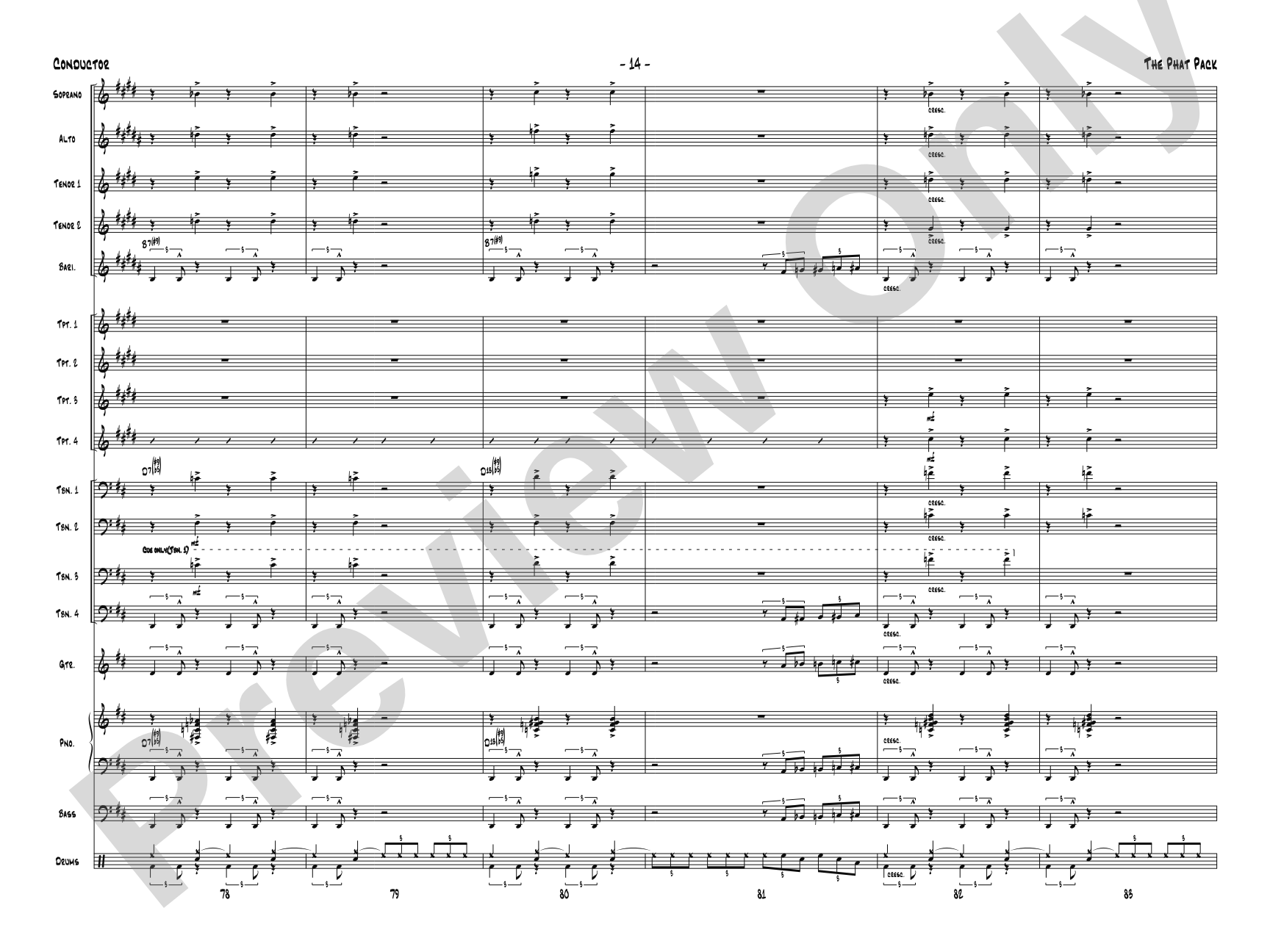 The Phat Pack: Jazz Ensemble Conductor Score & Parts