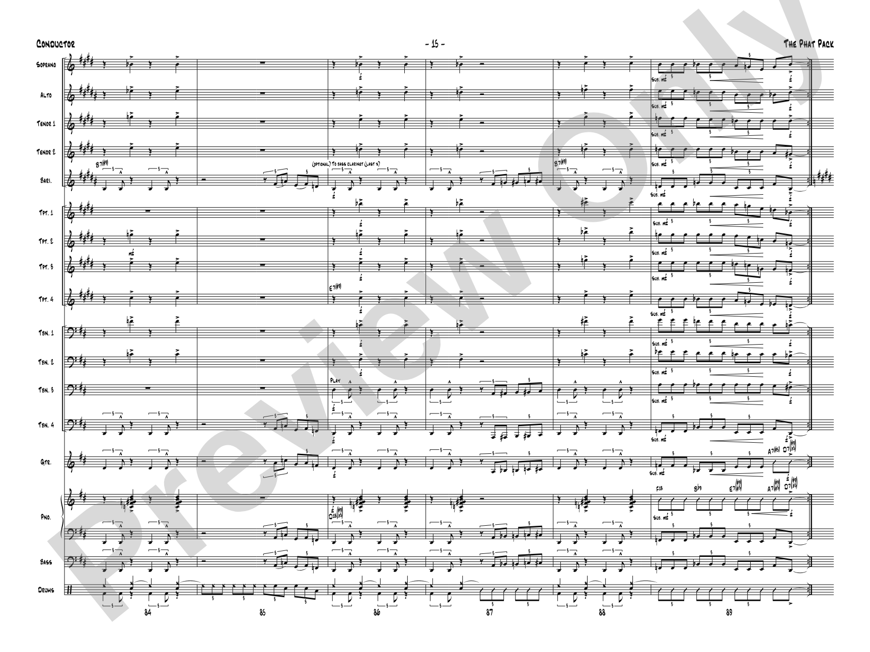 The Phat Pack: Jazz Ensemble Conductor Score & Parts