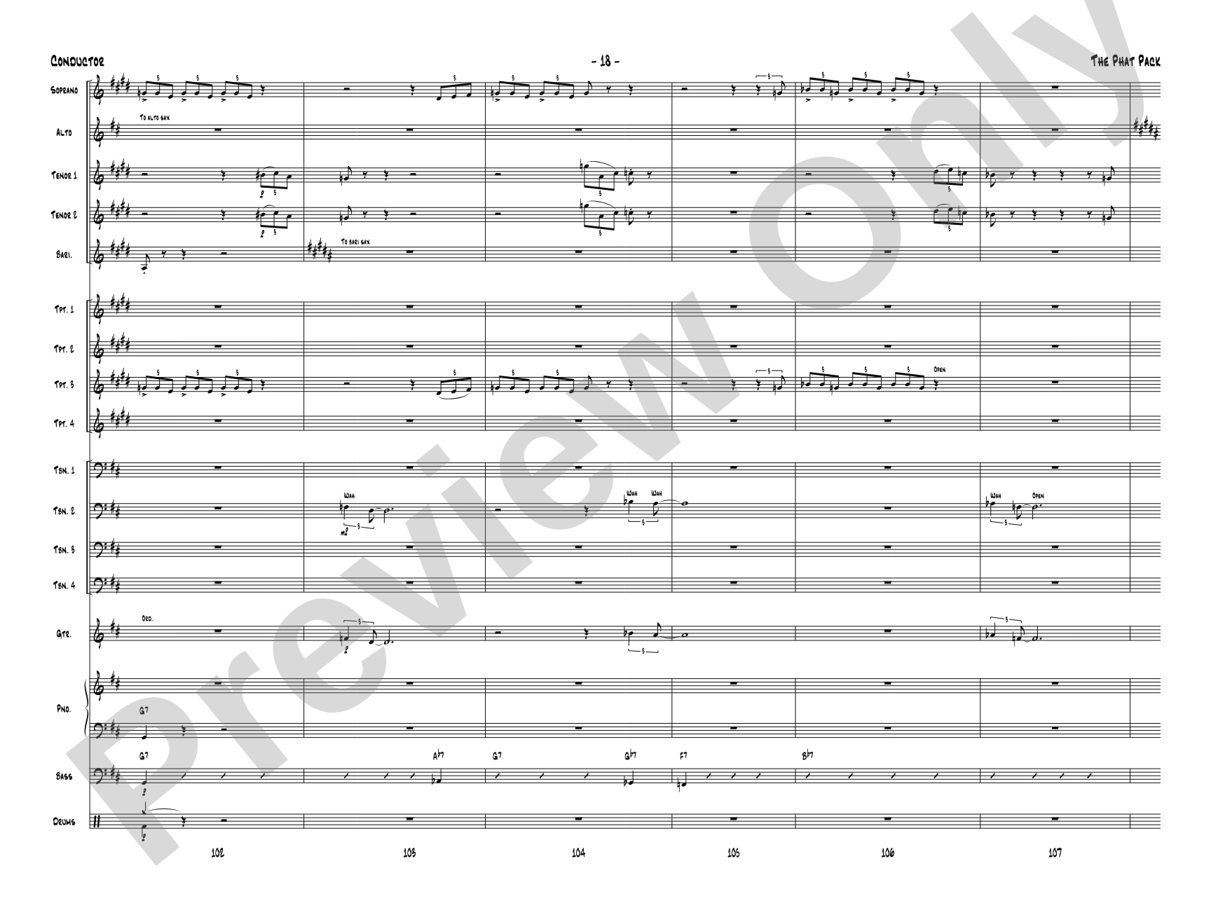The Phat Pack: Jazz Ensemble Conductor Score & Parts