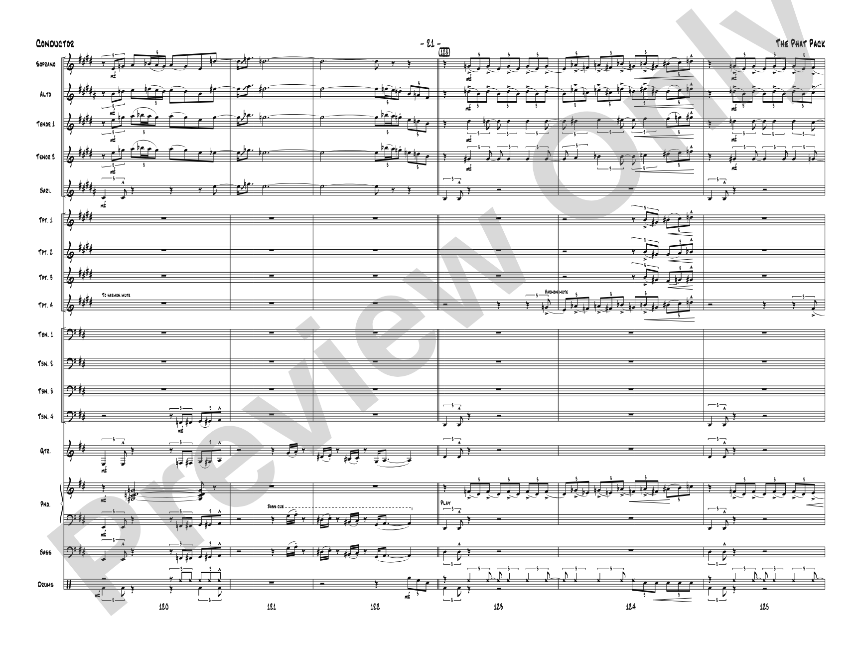 The Phat Pack: Jazz Ensemble Conductor Score & Parts