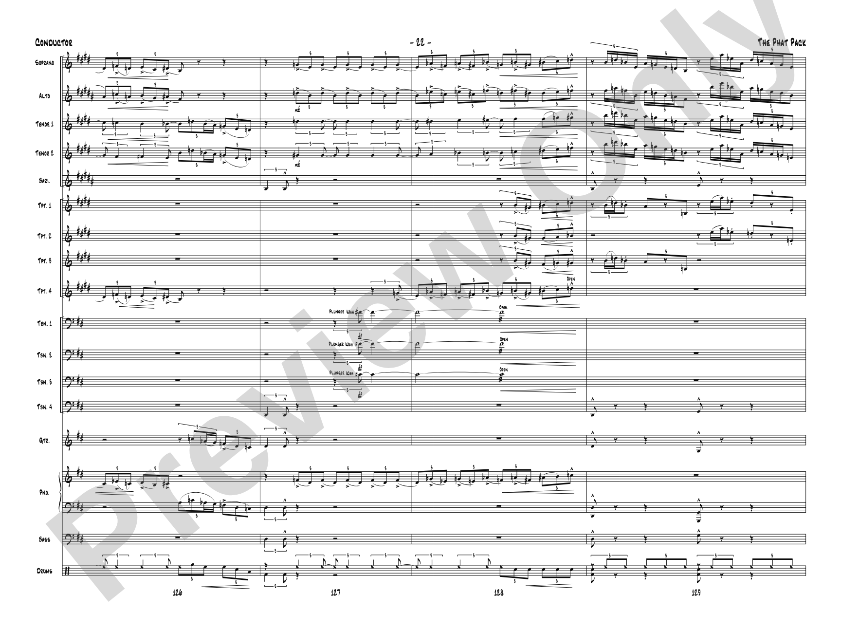 The Phat Pack: Jazz Ensemble Conductor Score & Parts