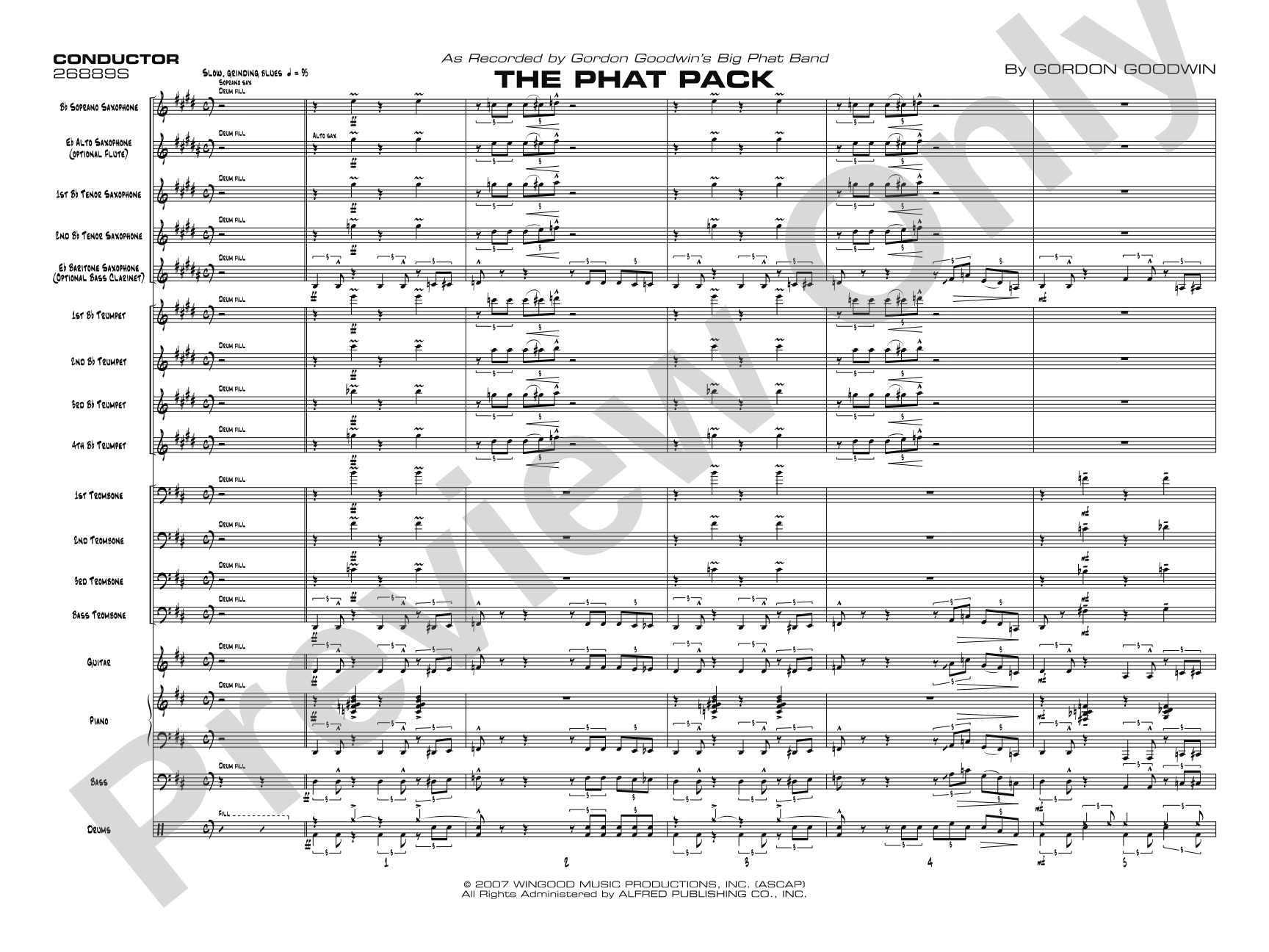 The Phat Pack: Jazz Ensemble Conductor Score & Parts
