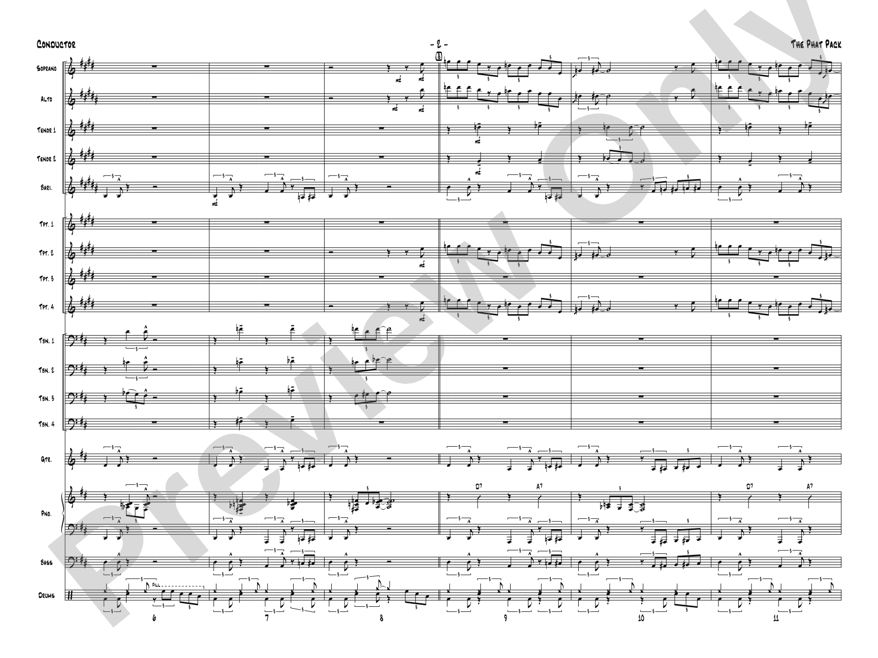 The Phat Pack: Jazz Ensemble Conductor Score & Parts