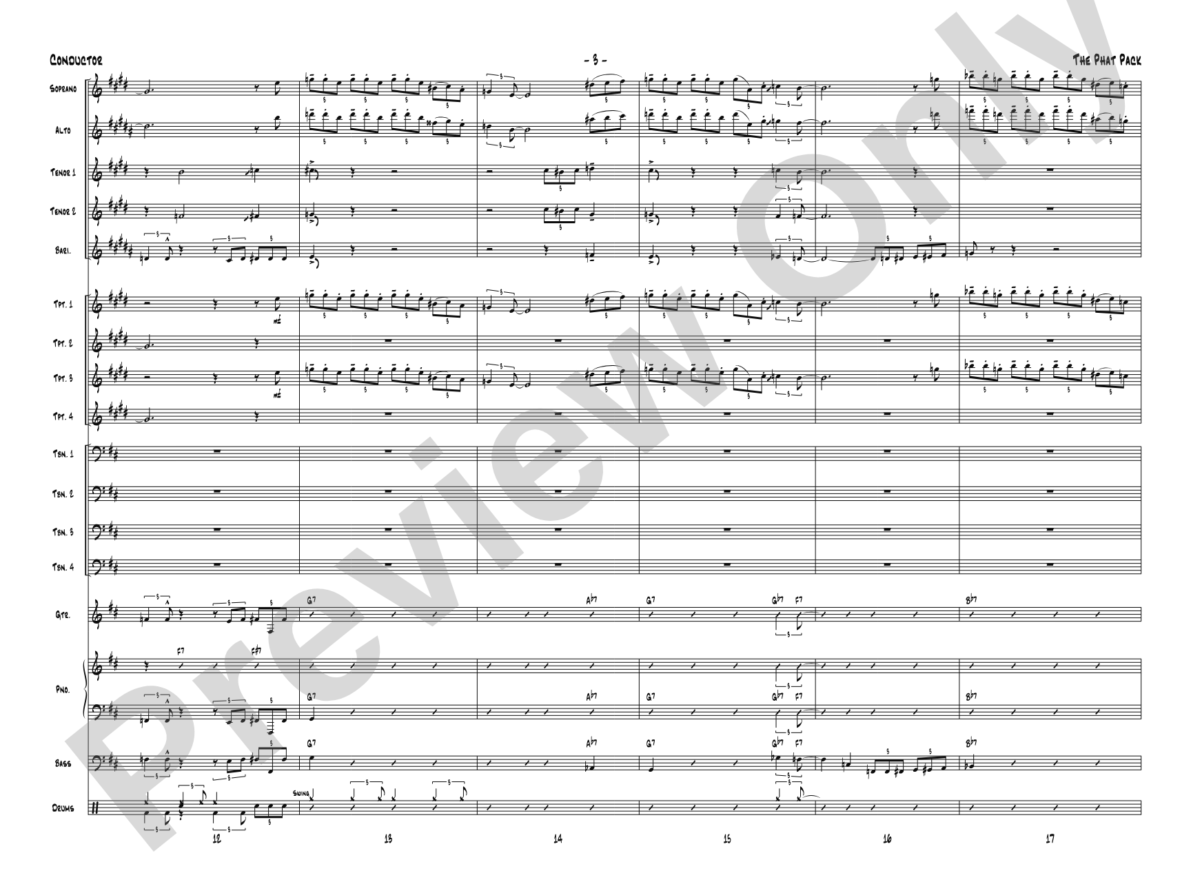 The Phat Pack: Jazz Ensemble Conductor Score & Parts