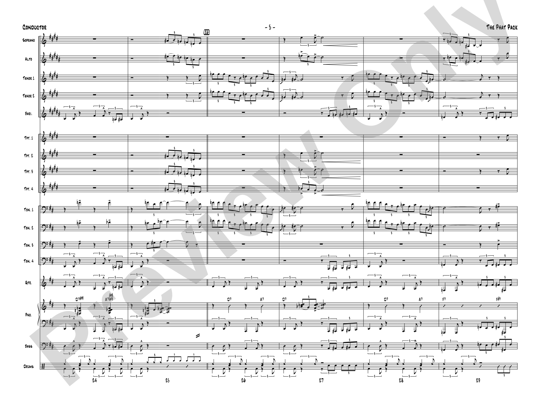 The Phat Pack: Jazz Ensemble Conductor Score & Parts