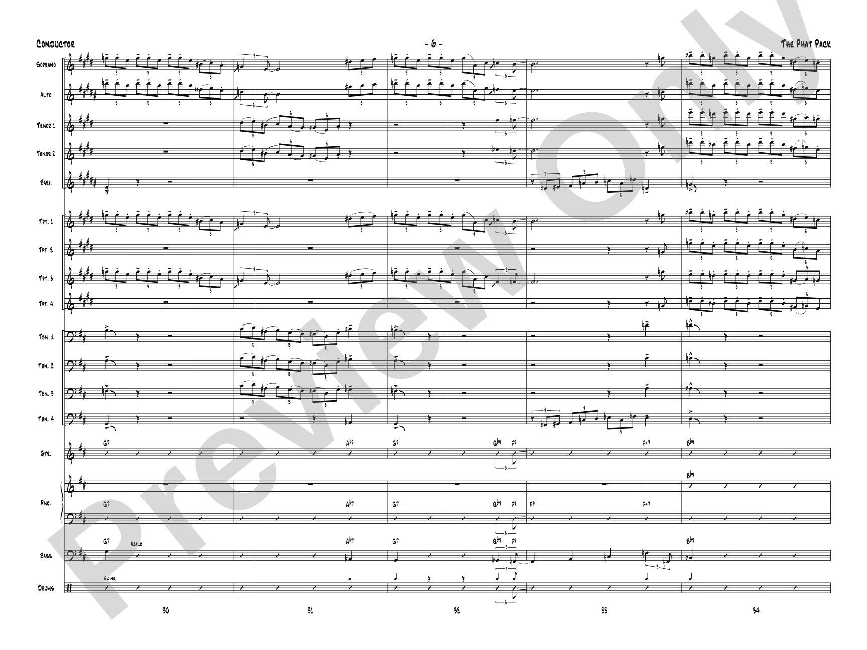 The Phat Pack: Jazz Ensemble Conductor Score & Parts