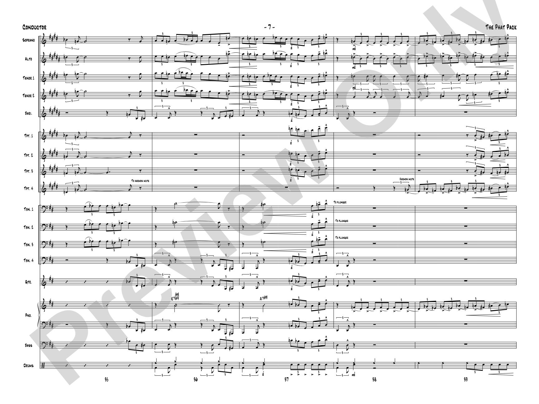 The Phat Pack: Jazz Ensemble Conductor Score & Parts