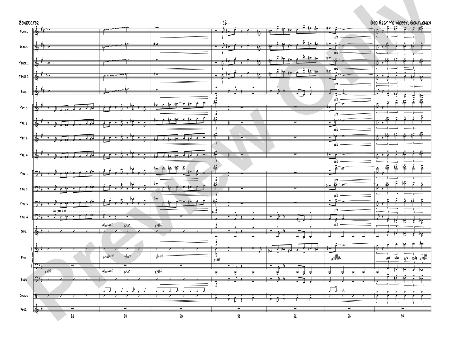 God Rest Ye Merry Gentlemen: Score