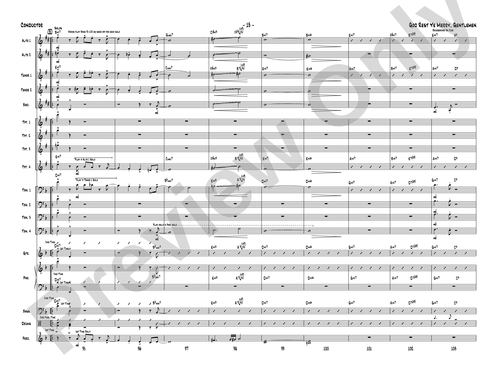 God Rest Ye Merry Gentlemen: Score