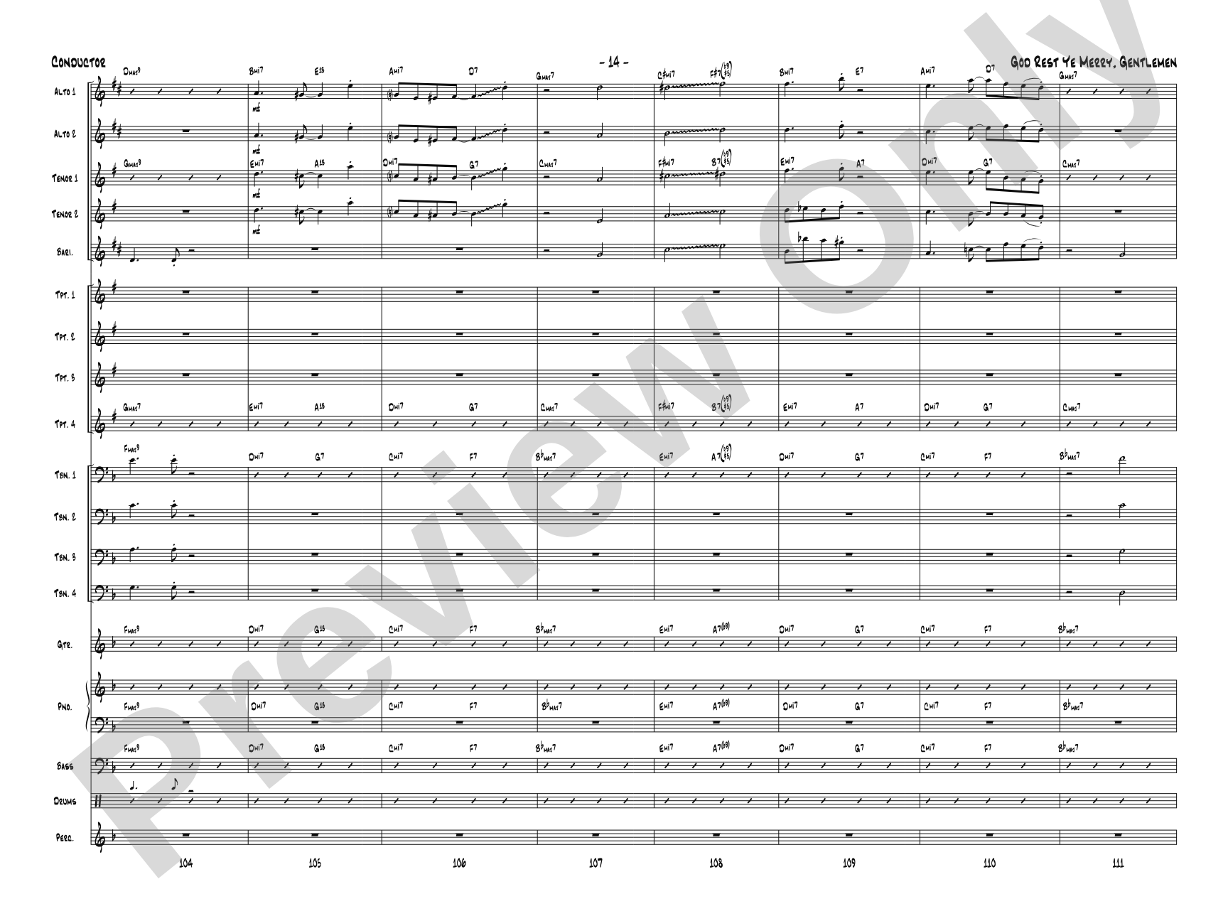 God Rest Ye Merry Gentlemen: Score