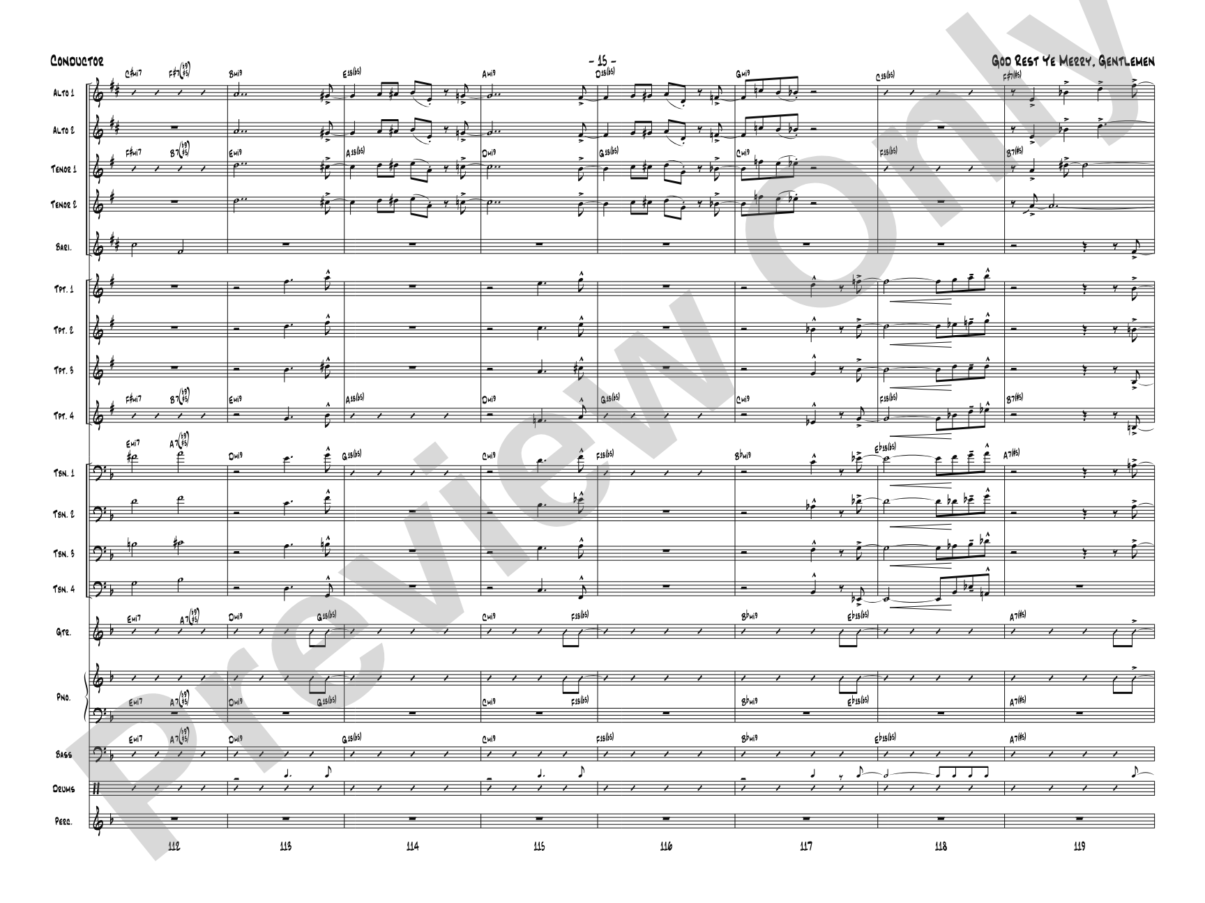 God Rest Ye Merry Gentlemen: Score