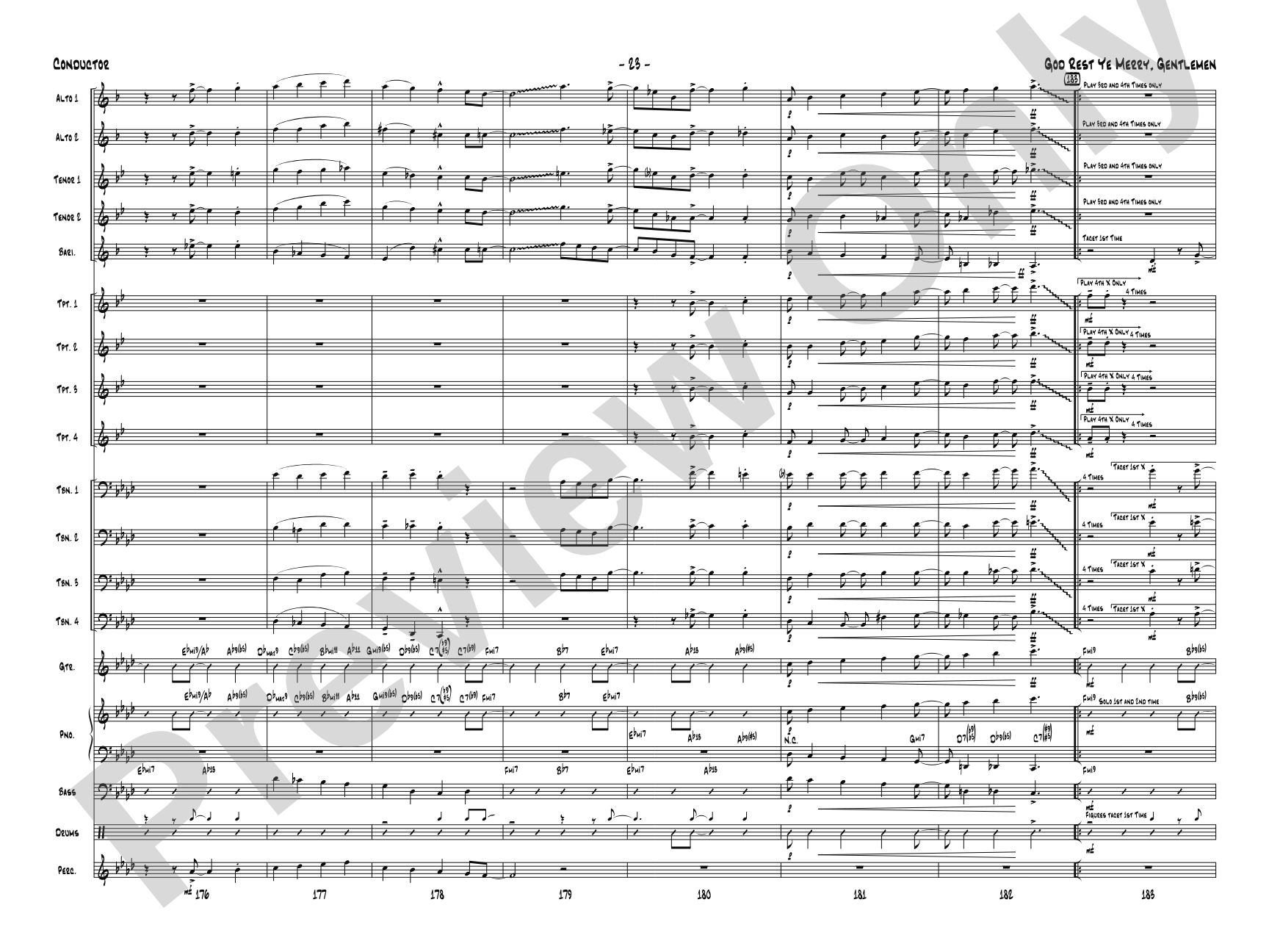 God Rest Ye Merry Gentlemen: Score