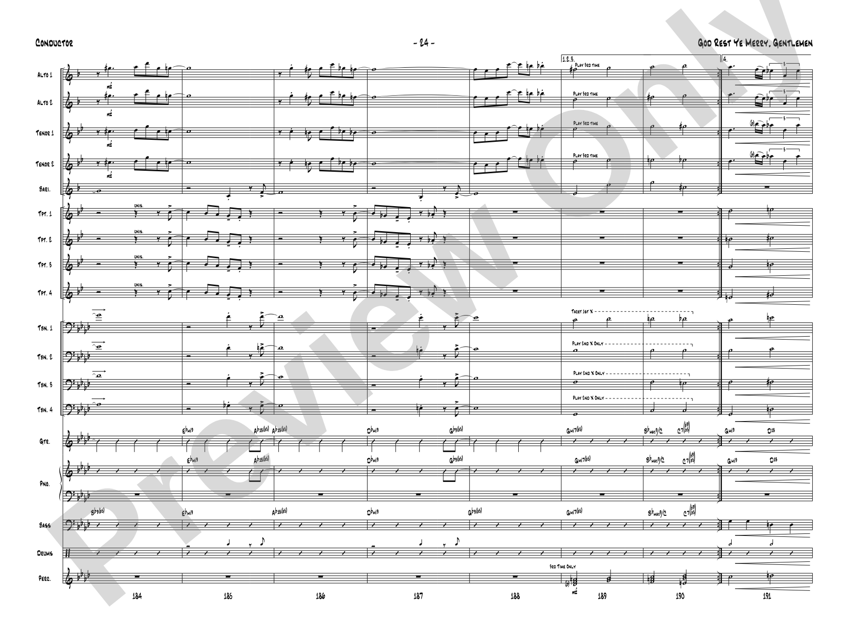 God Rest Ye Merry Gentlemen: Score
