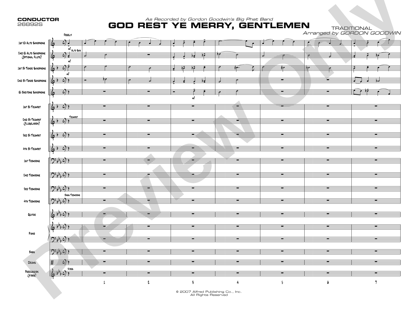 God Rest Ye Merry Gentlemen: Score