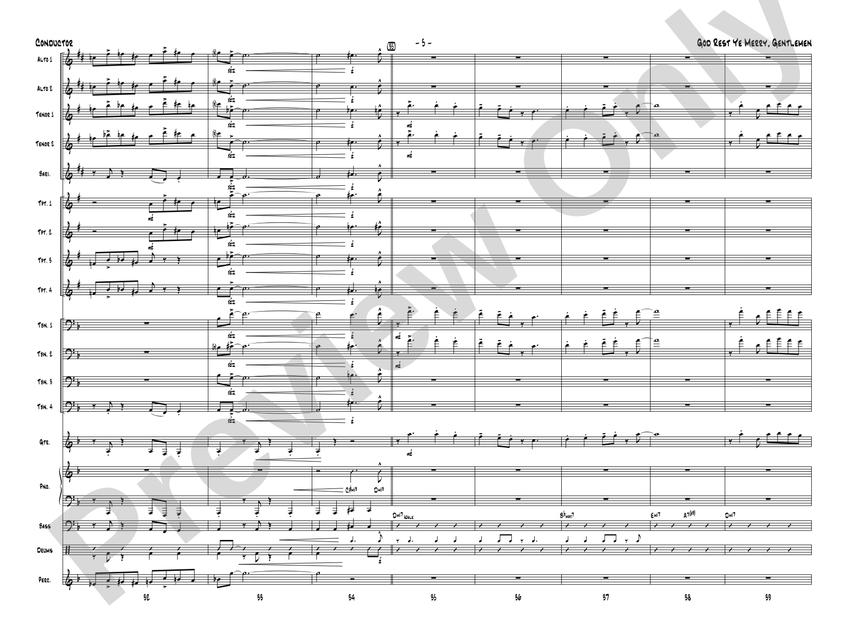 God Rest Ye Merry Gentlemen: Score