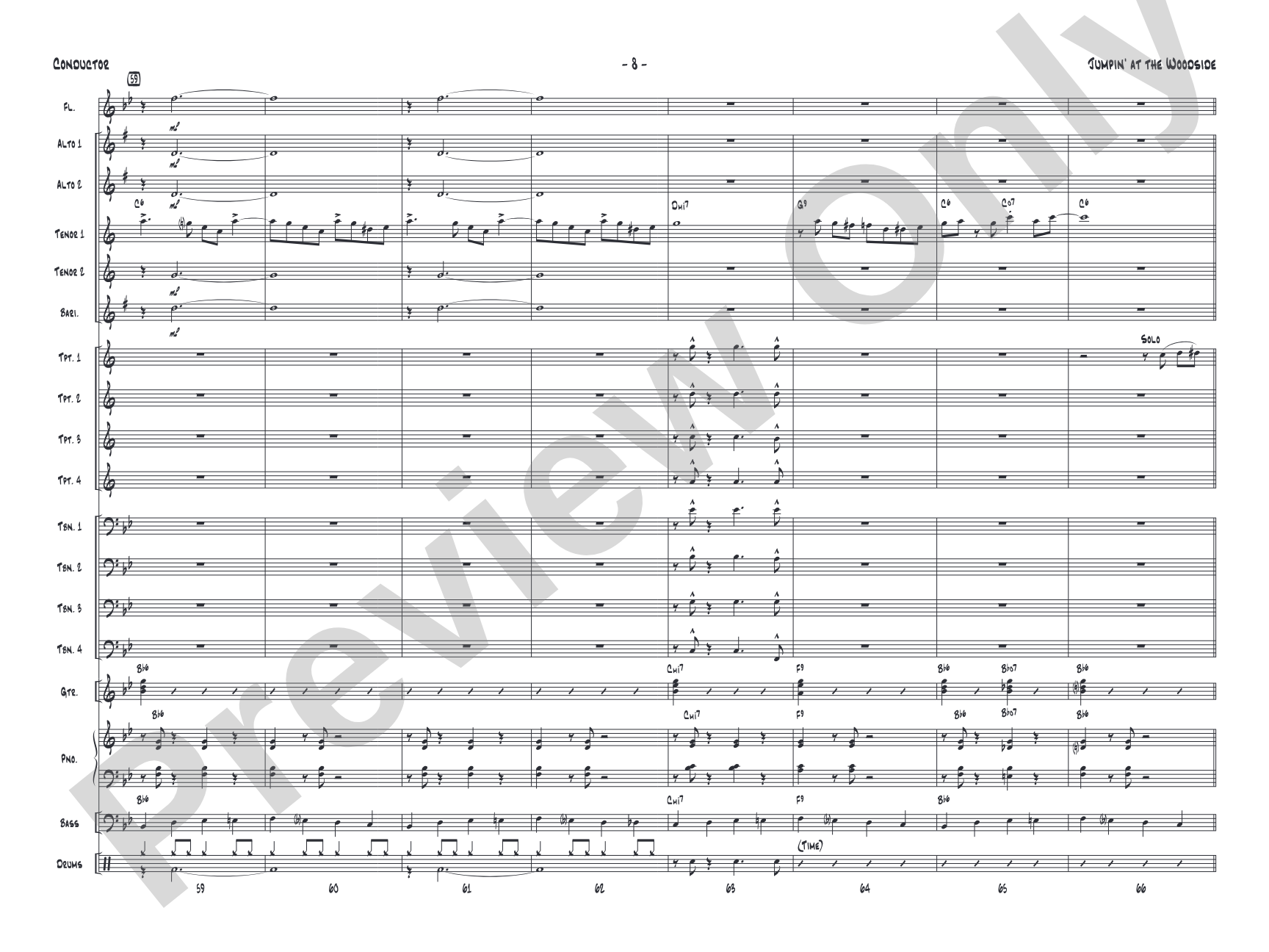 Jumpin' at the Woodside: Jazz Ensemble Conductor Score & Parts
