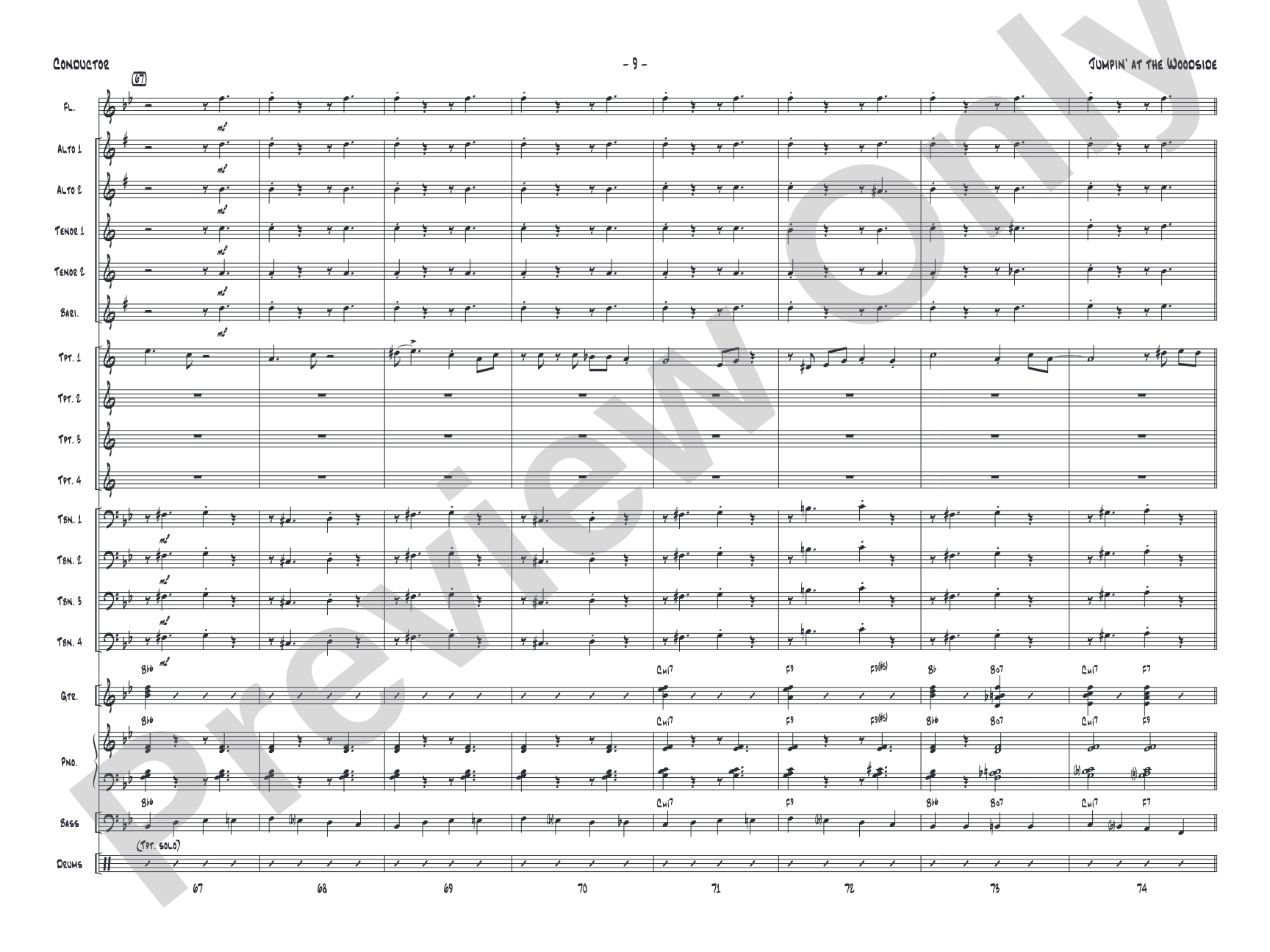 Jumpin' at the Woodside: Jazz Ensemble Conductor Score & Parts