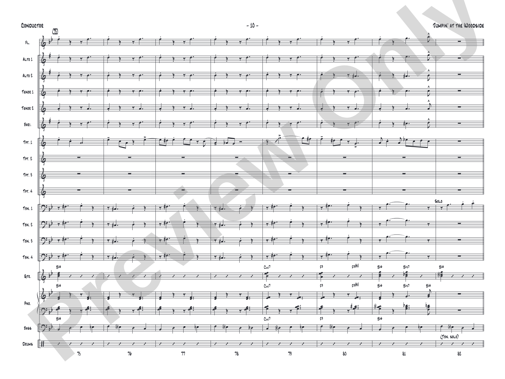 Jumpin' at the Woodside: Jazz Ensemble Conductor Score & Parts