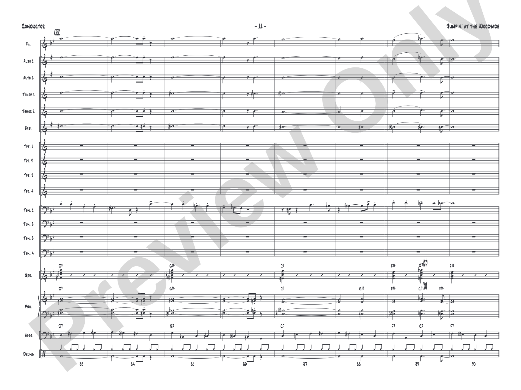 Jumpin' at the Woodside: Jazz Ensemble Conductor Score & Parts