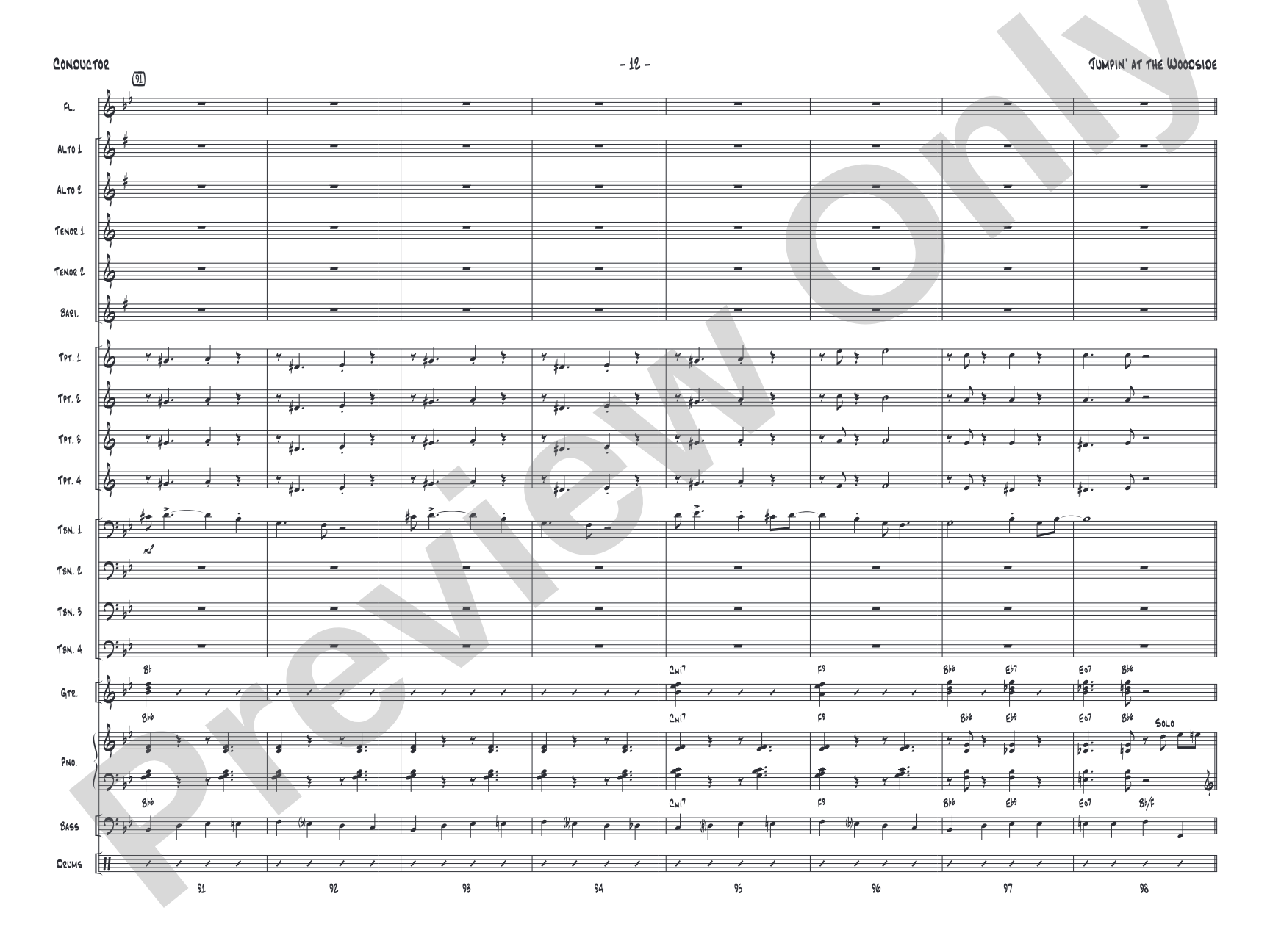 Jumpin' at the Woodside: Jazz Ensemble Conductor Score & Parts
