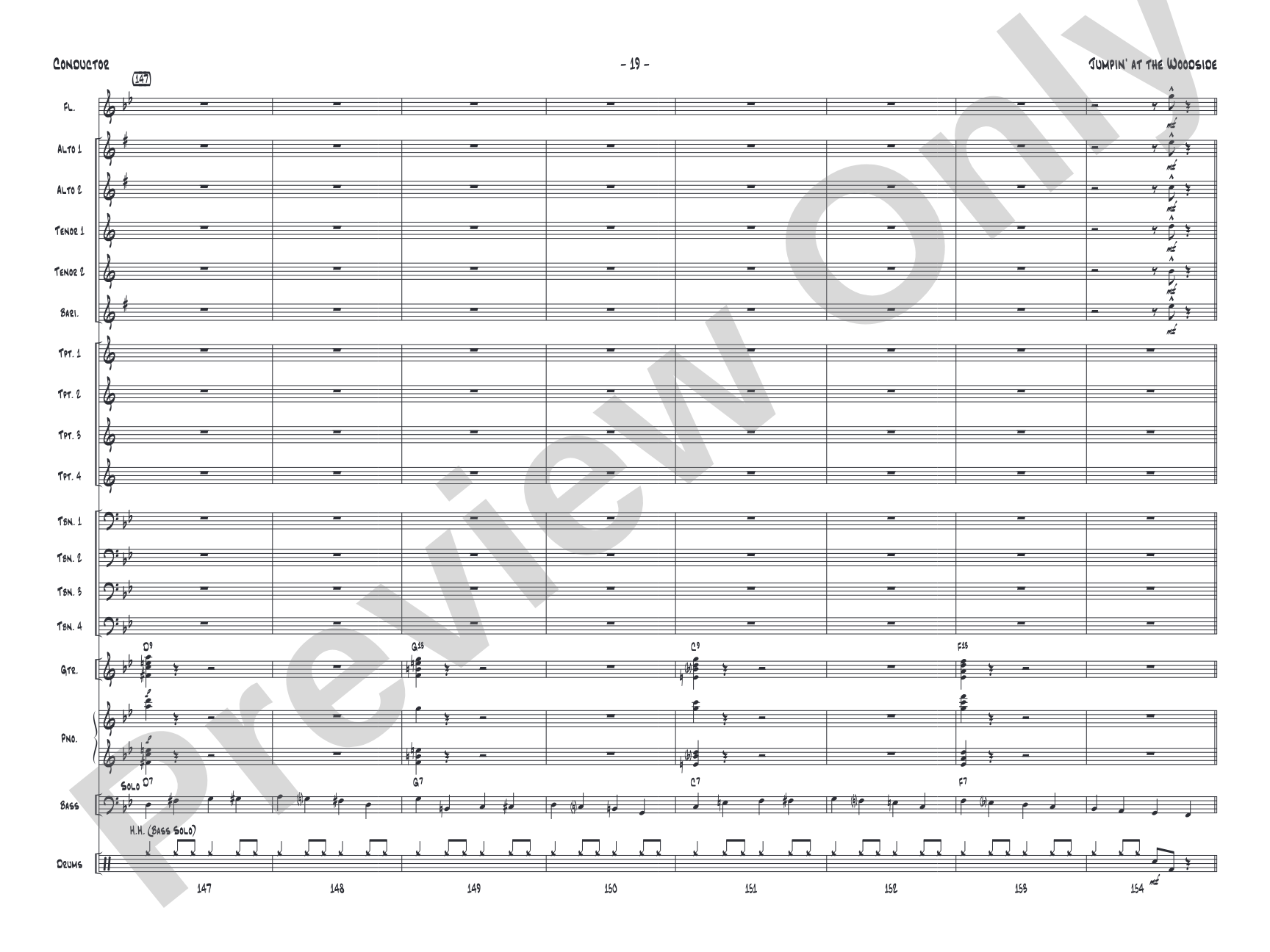 Jumpin' at the Woodside: Jazz Ensemble Conductor Score & Parts