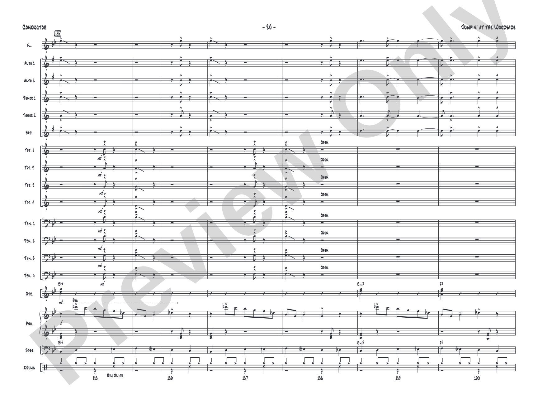Jumpin' at the Woodside: Jazz Ensemble Conductor Score & Parts