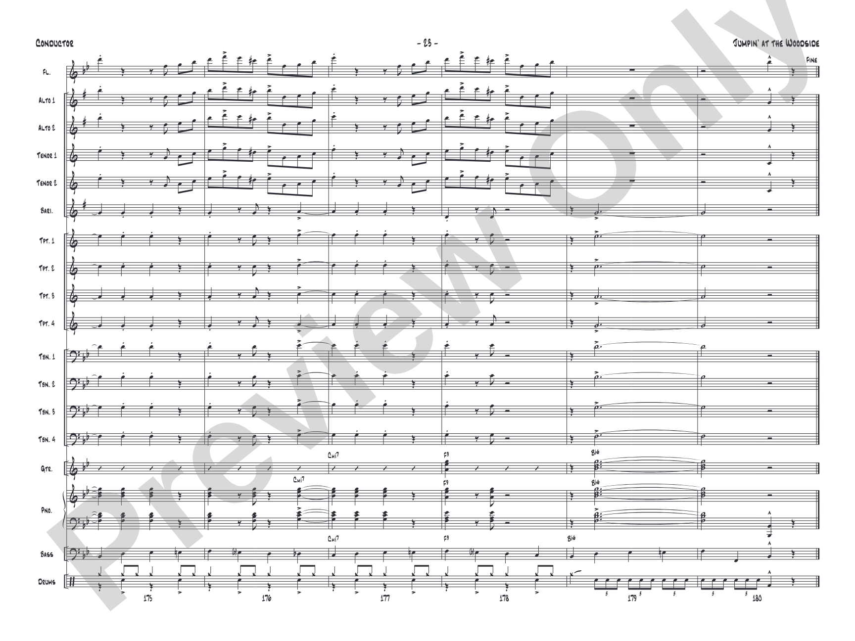 Jumpin' at the Woodside: Jazz Ensemble Conductor Score & Parts