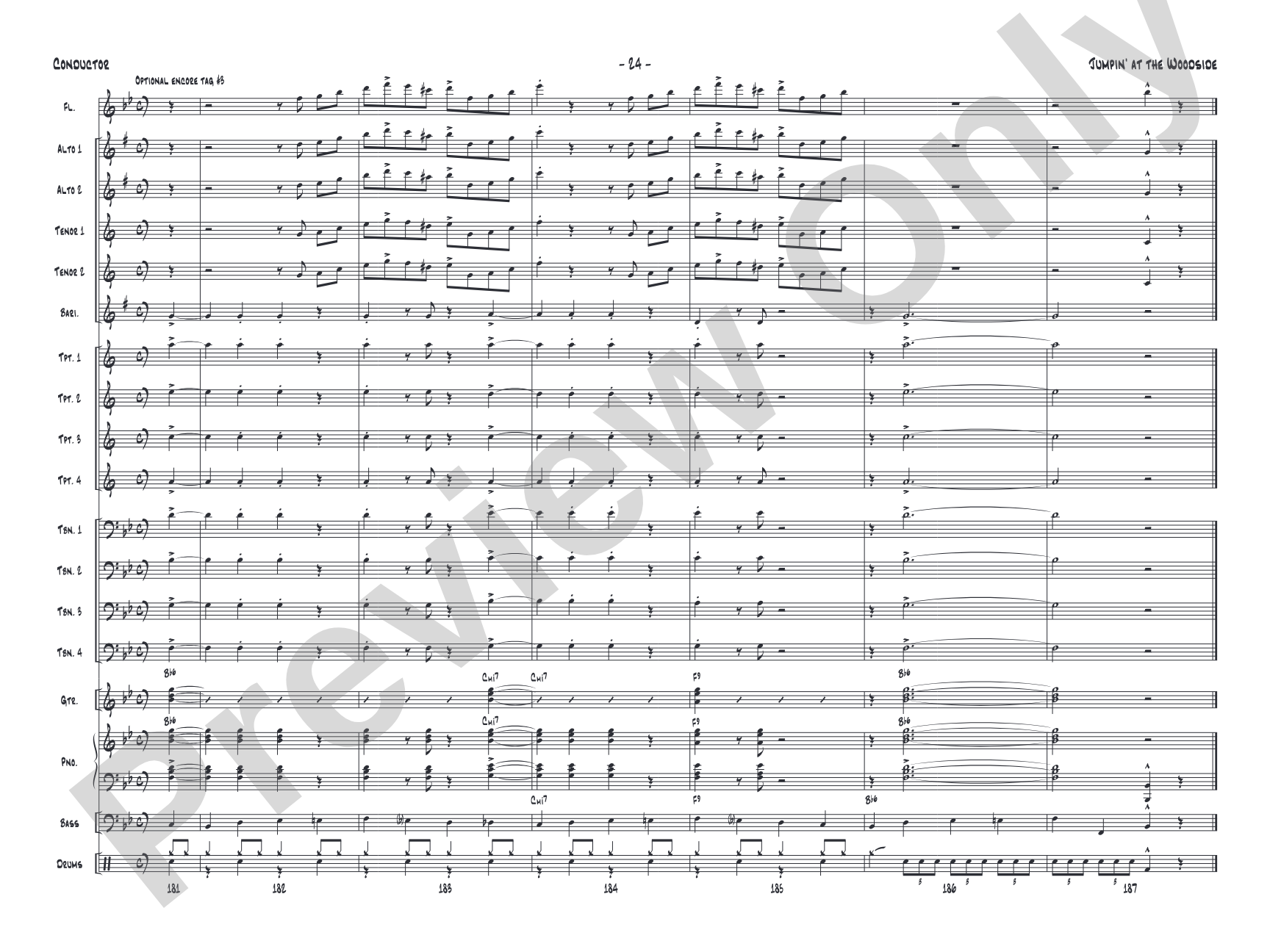 Jumpin' at the Woodside: Jazz Ensemble Conductor Score & Parts