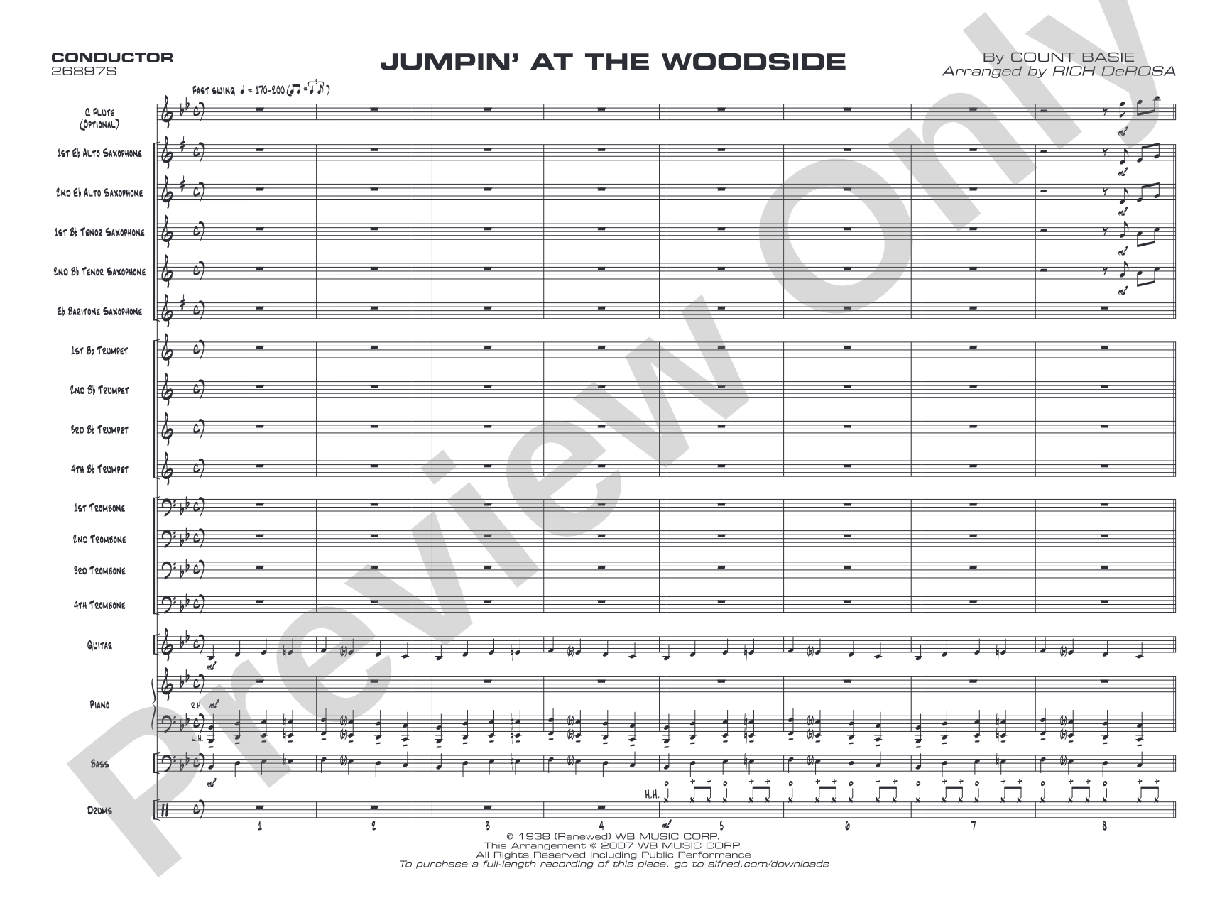 Jumpin' at the Woodside: Jazz Ensemble Conductor Score & Parts