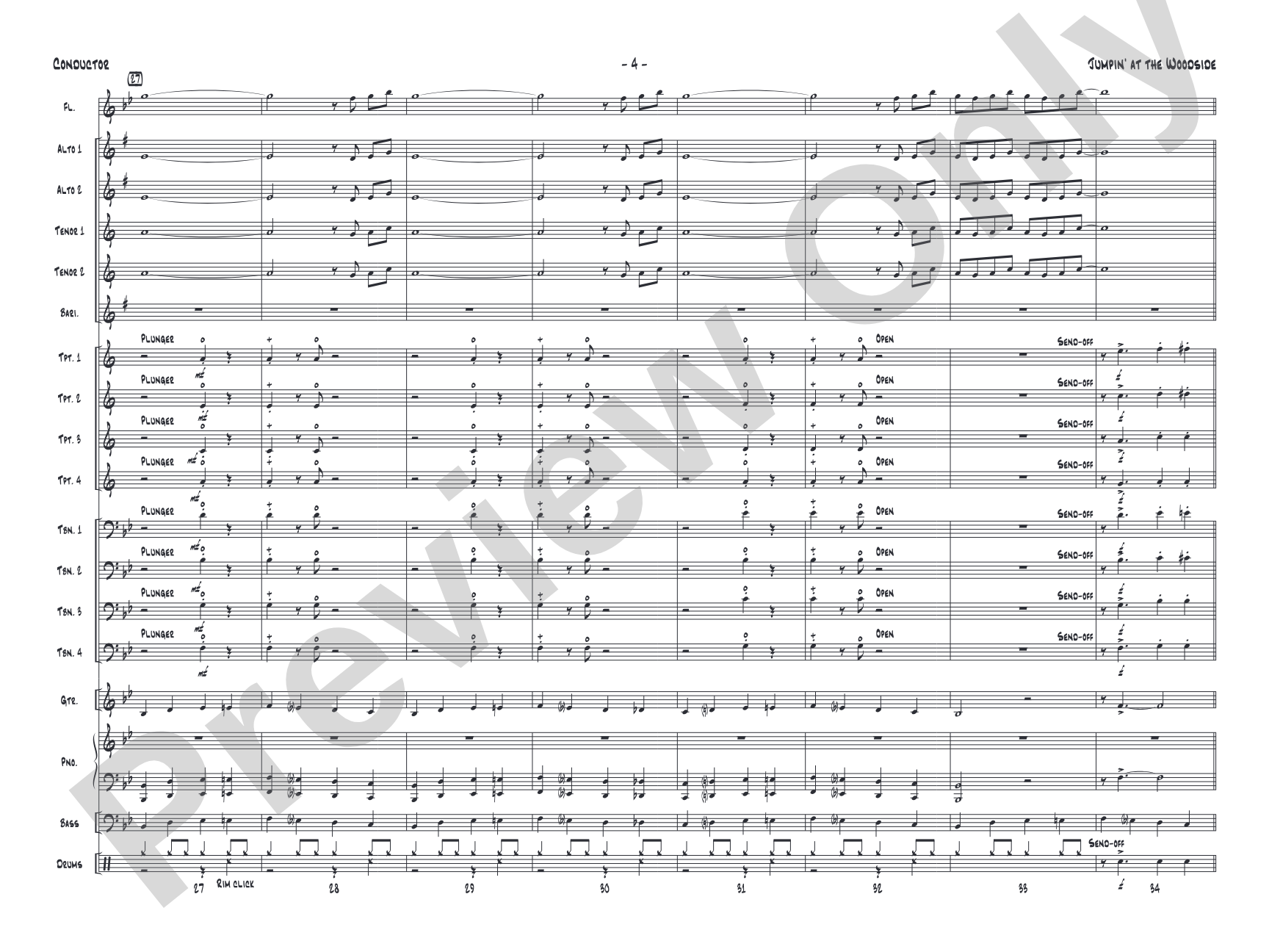 Jumpin' at the Woodside: Jazz Ensemble Conductor Score & Parts