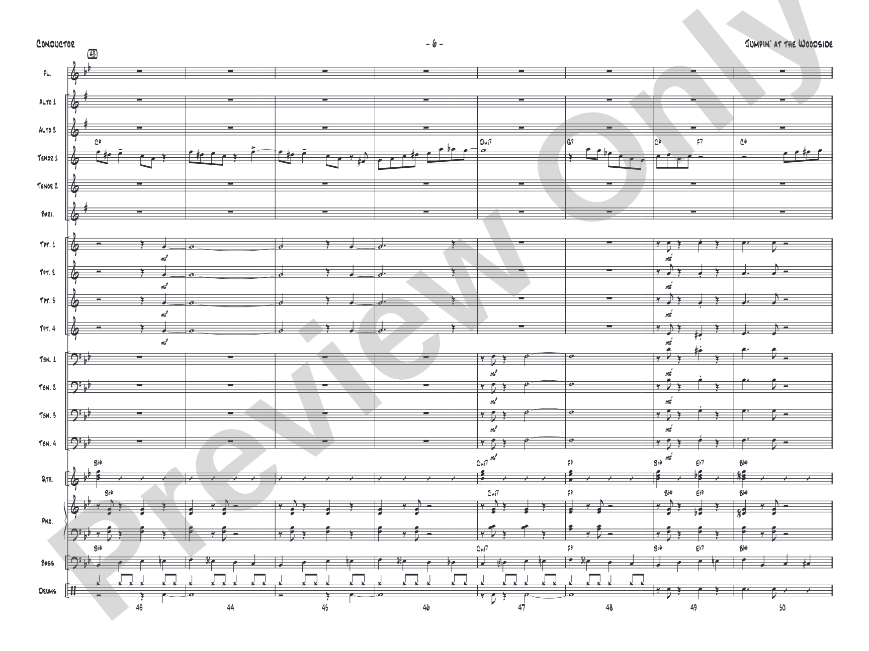 Jumpin' at the Woodside: Jazz Ensemble Conductor Score & Parts