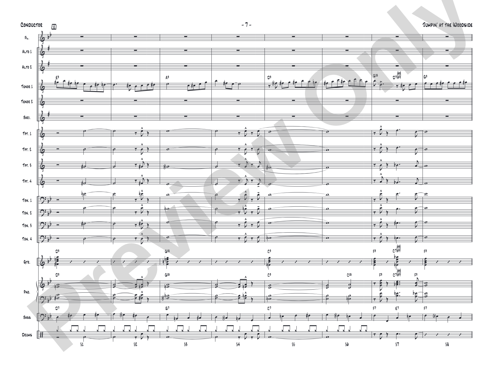 Jumpin' at the Woodside: Jazz Ensemble Conductor Score & Parts