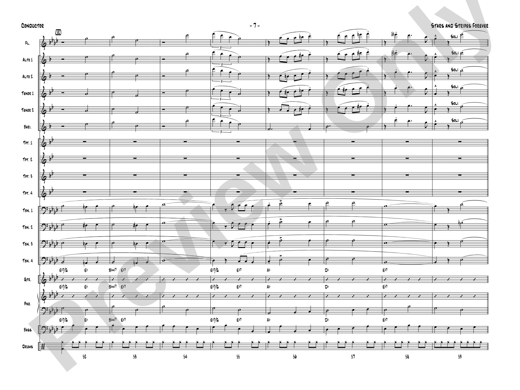 Stars and Stripes Forever: Jazz Ensemble Conductor Score & Parts