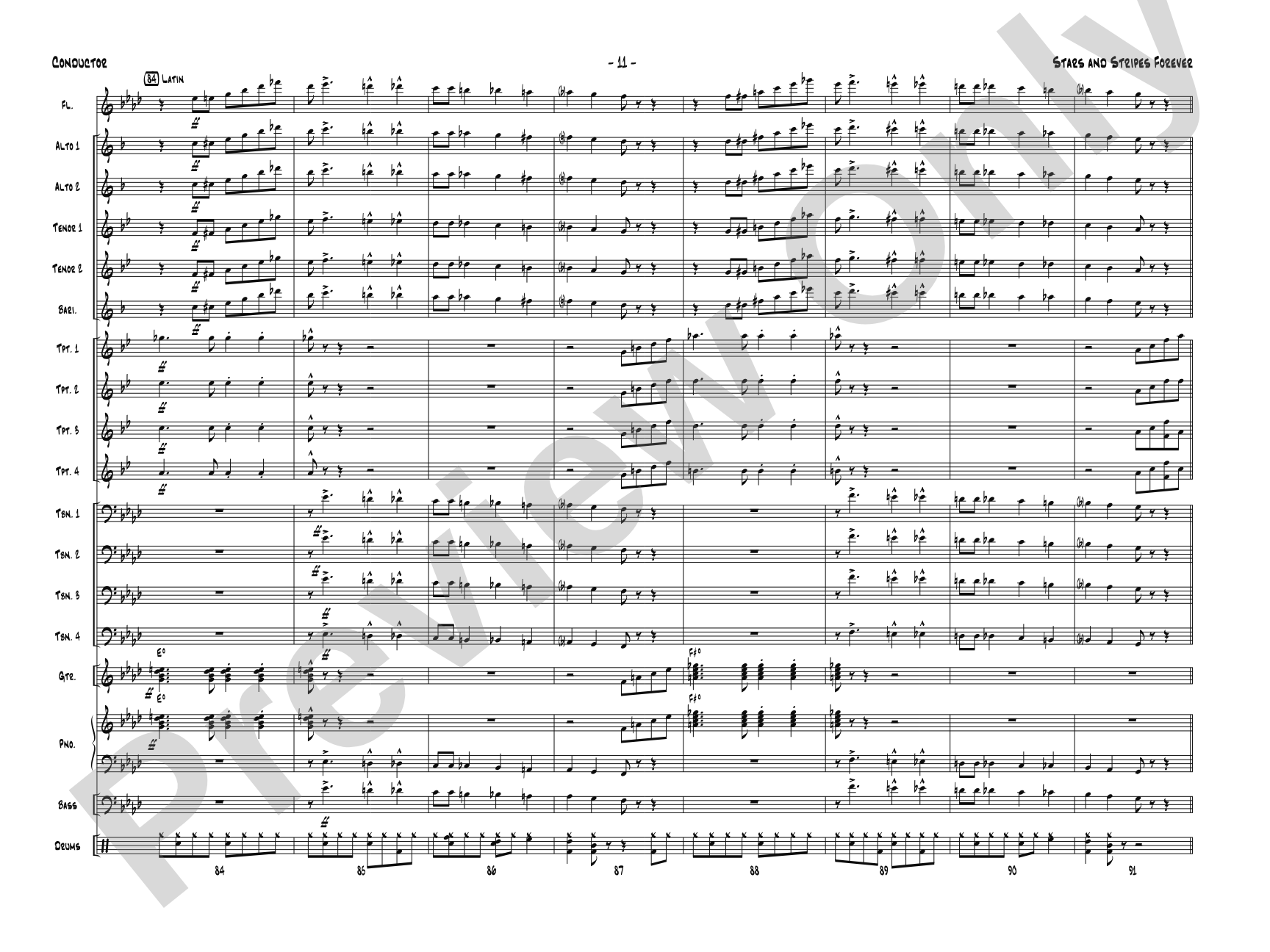 Stars and Stripes Forever: Jazz Ensemble Conductor Score & Parts