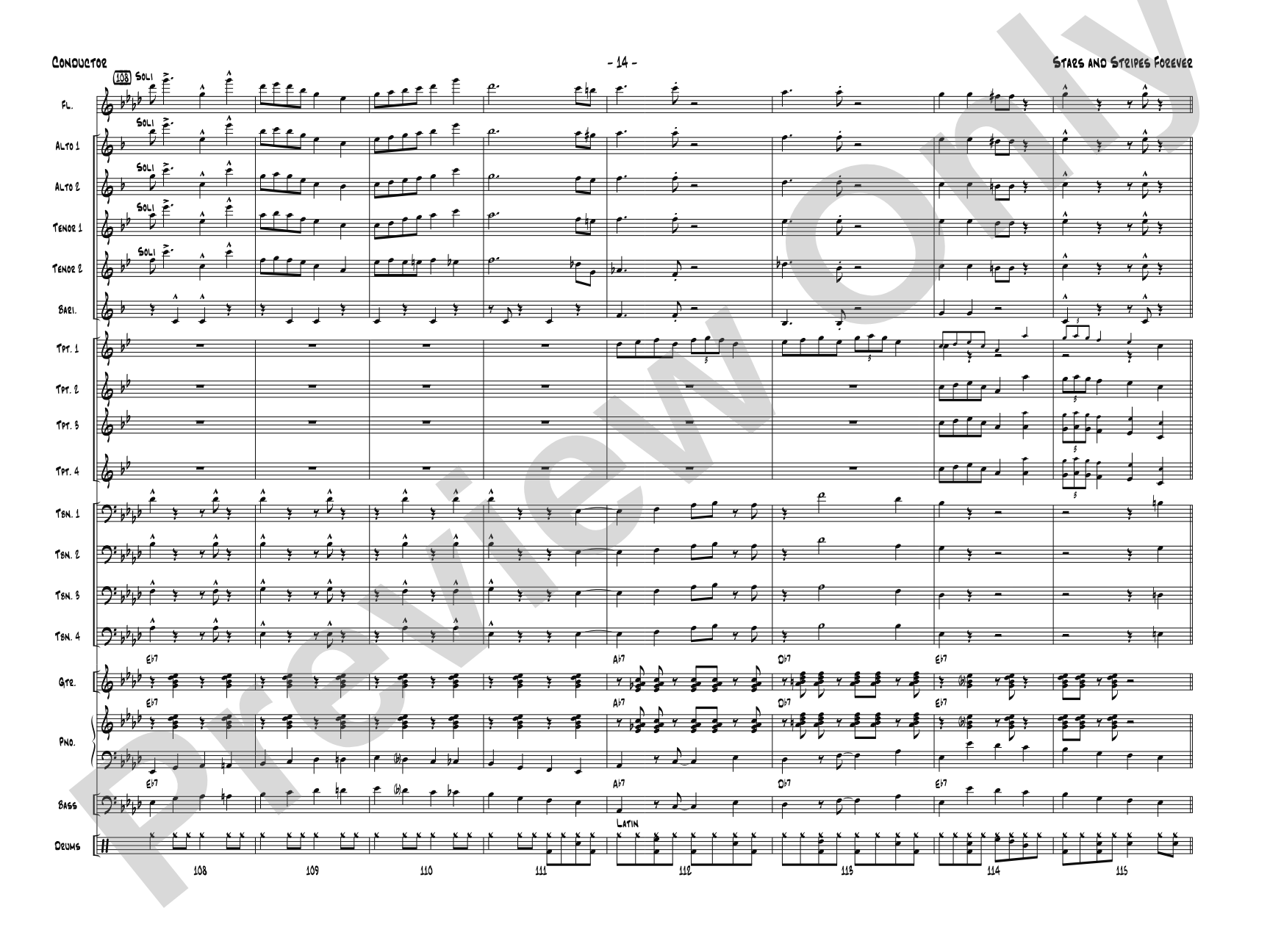 Stars and Stripes Forever: Jazz Ensemble Conductor Score & Parts
