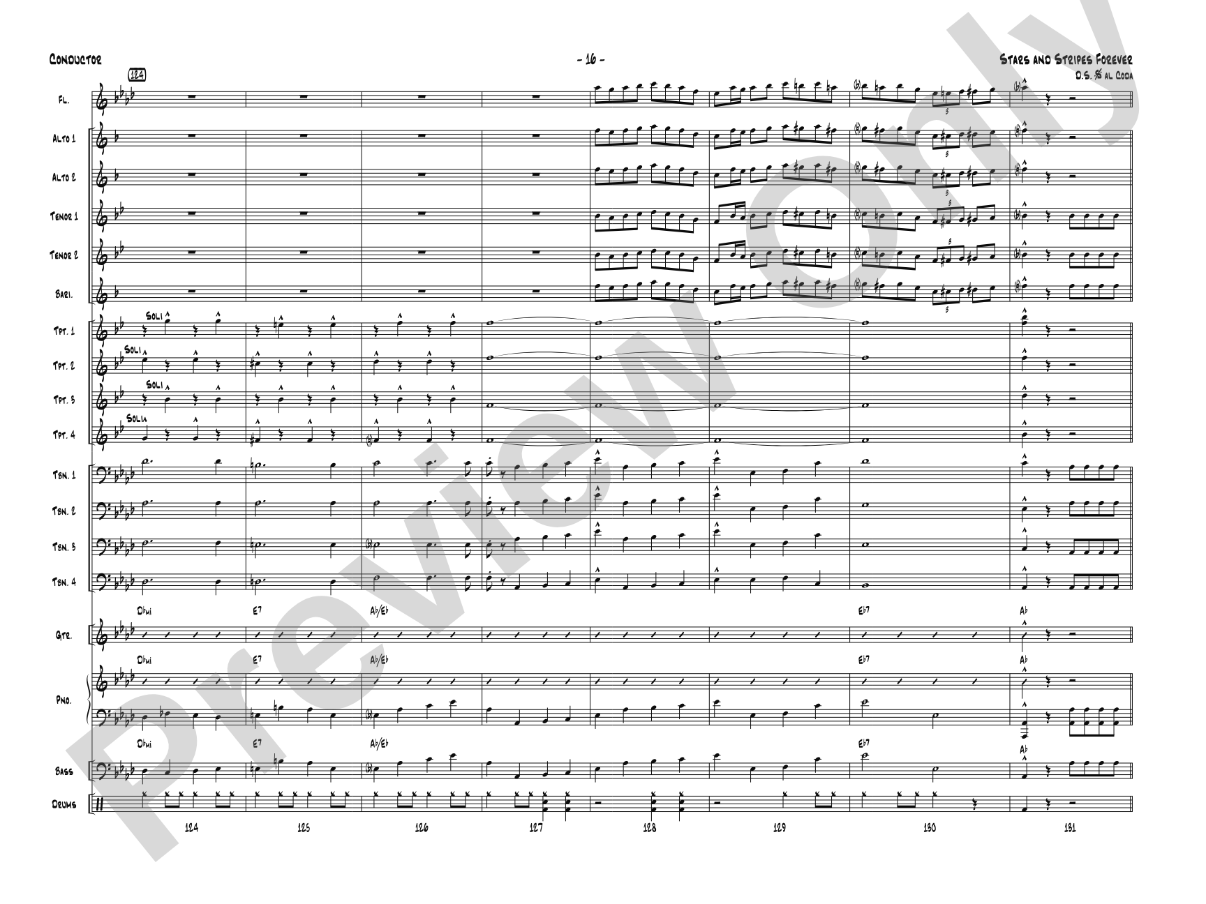 Stars and Stripes Forever: Jazz Ensemble Conductor Score & Parts