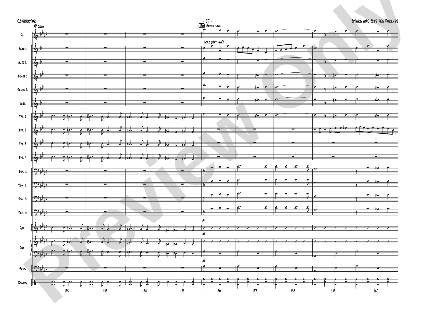 Stars and Stripes Forever: Jazz Ensemble Conductor Score & Parts