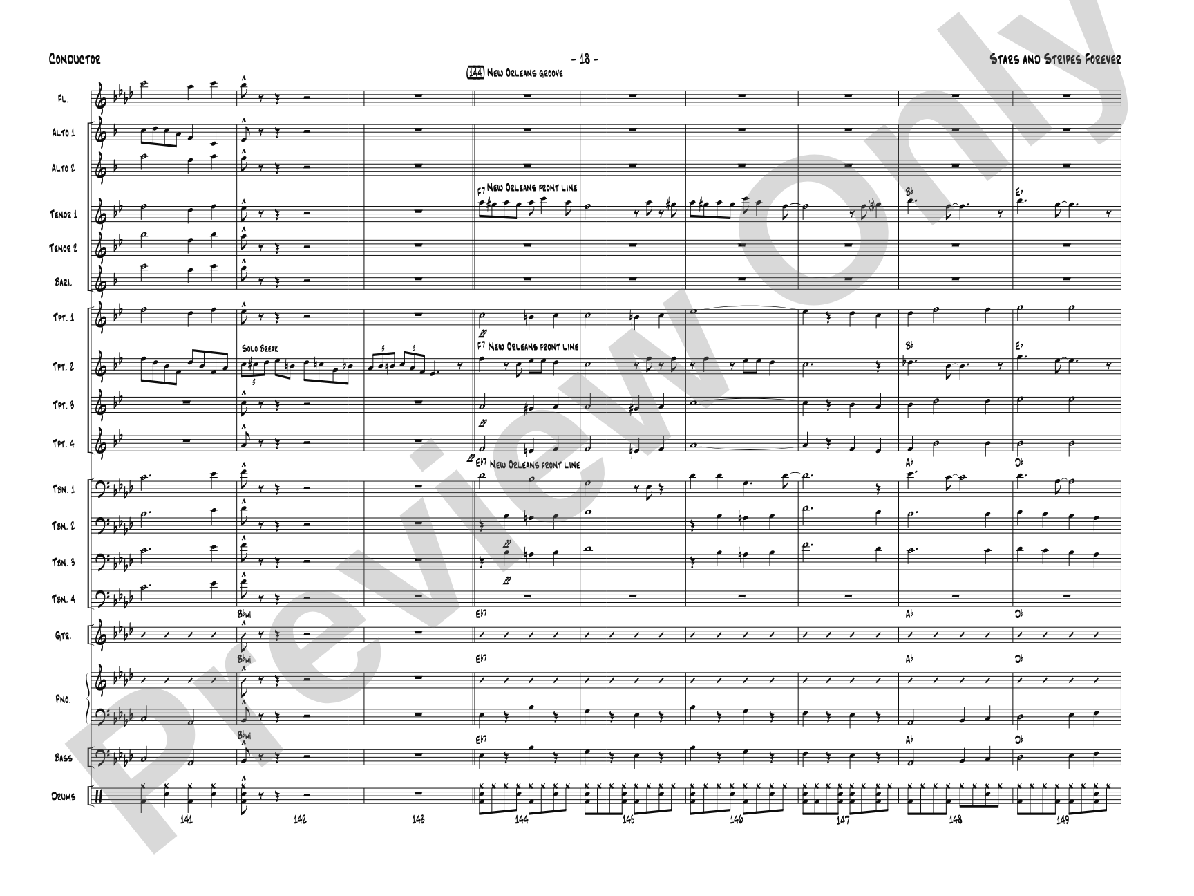 Stars and Stripes Forever: Jazz Ensemble Conductor Score & Parts